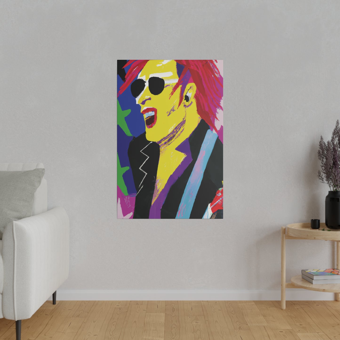 9751P - Rockstar Painting Print | Face | Abstract | Poster | Home Decor | Wall Art | Music Art | Canvas