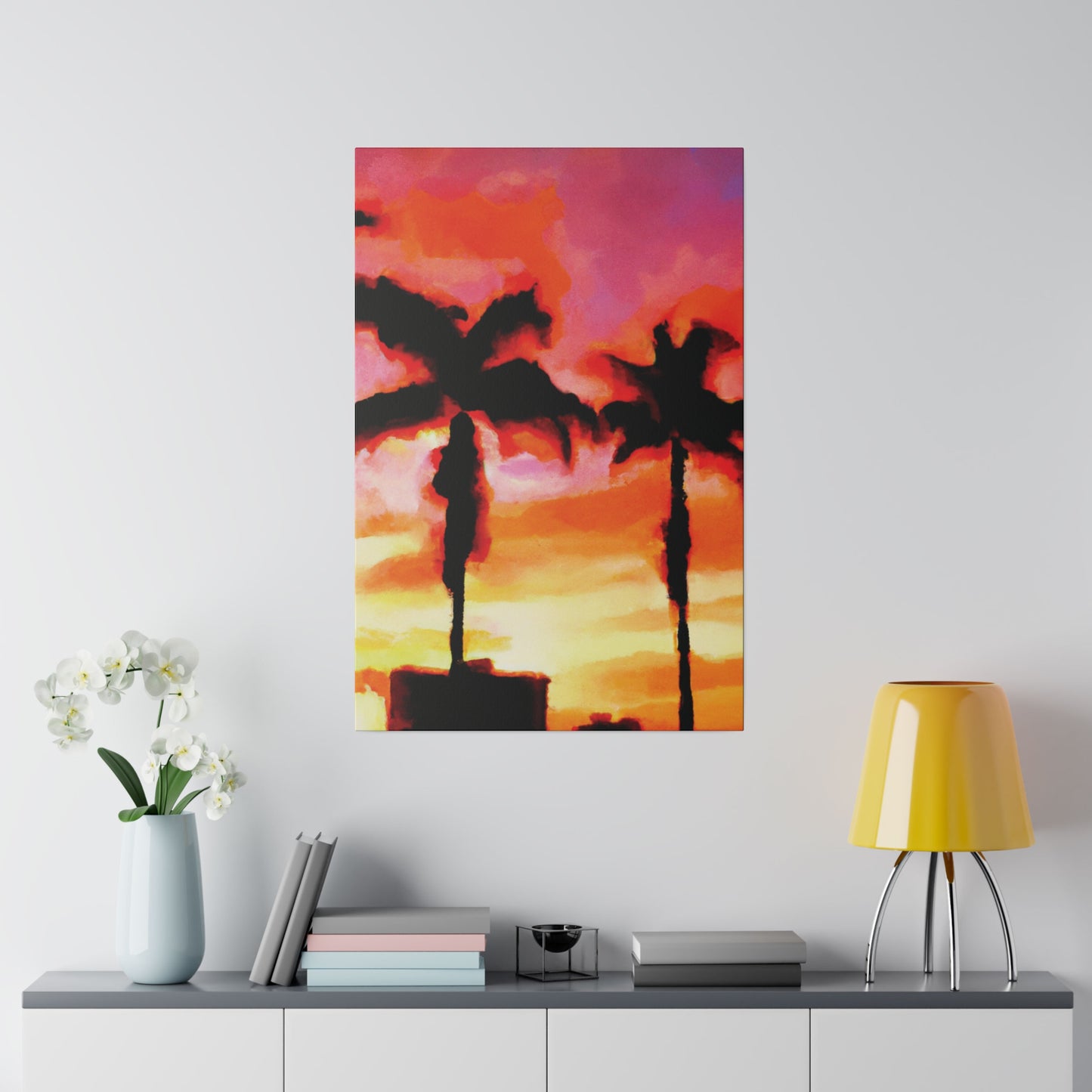 1413Q - Miami Beach Sunset Painting Print | Miami | Beach | Sunset | Poster | Home Decor | Wall Art | Canvas