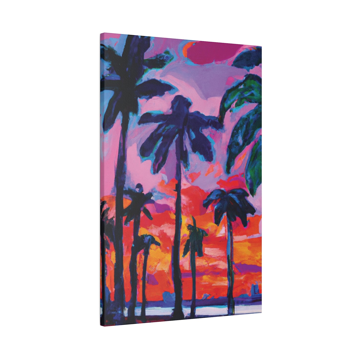 4754Q - Miami Beach Sunset Painting Print | Miami | Beach | Sunset | Poster | Home Decor | Wall Art | Canvas