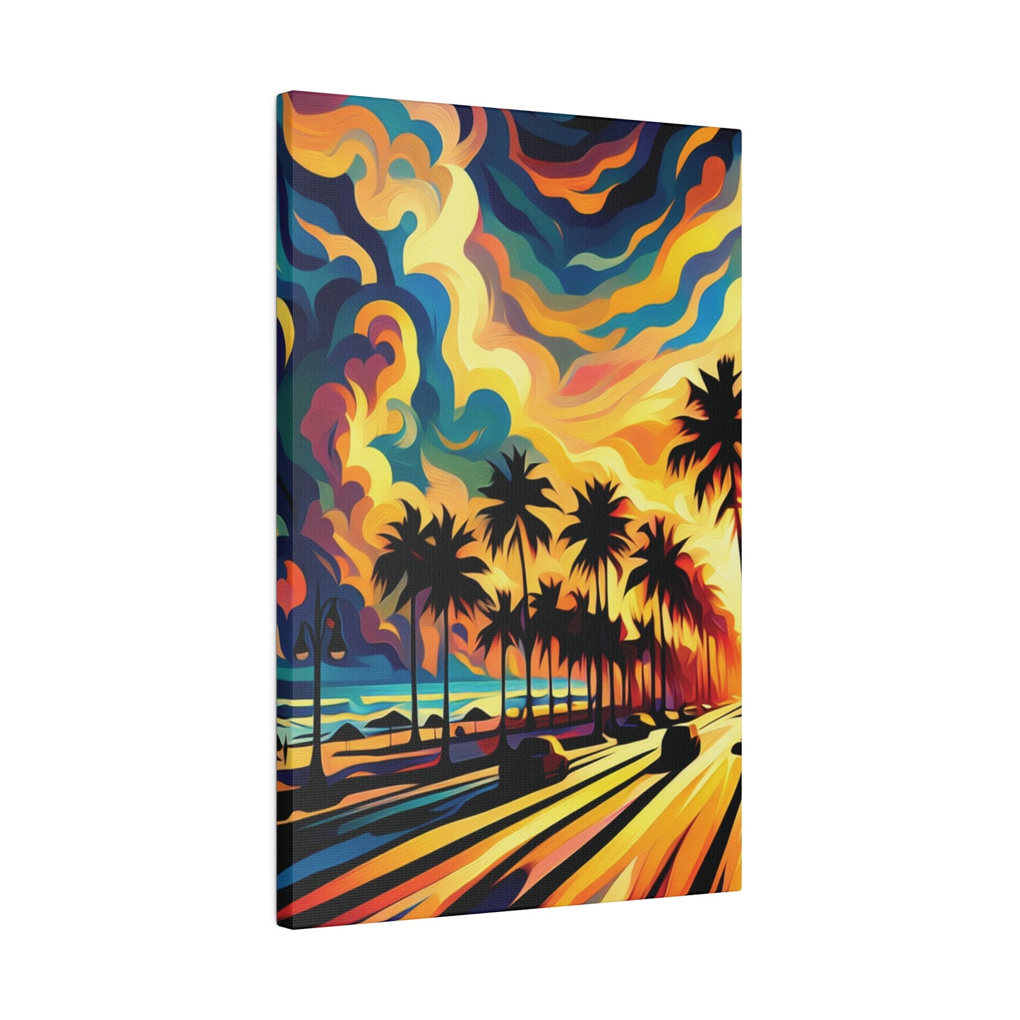 3587J - miami beach art, sunset background, ocean art work, beach art work, sunset designs, miami beach painting, miami beach print