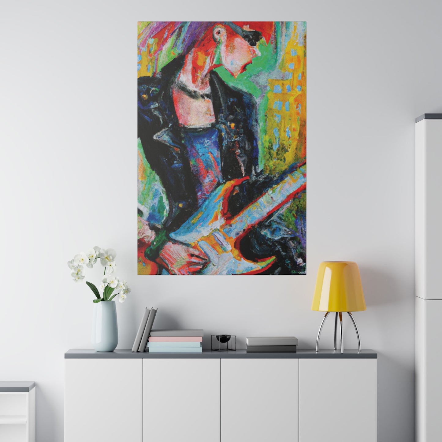 2036Q - Rockstar Oil Painting Style Print | Poster | Home Decor | Wall Art | Music Art | Canvas