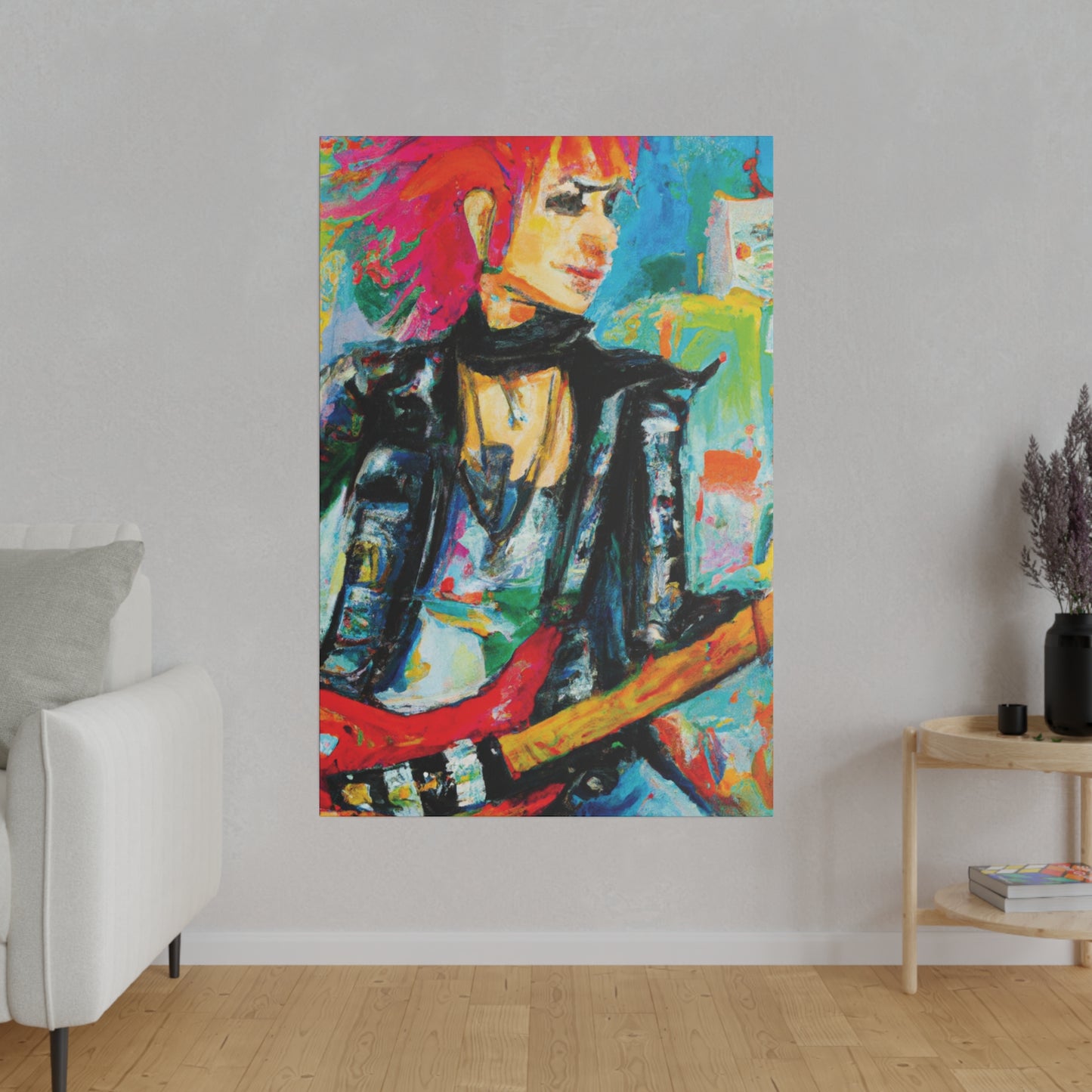 9554L - Rockstar Oil Painting Style Print | Poster | Home Decor | Wall Art | Music Art | Canvas