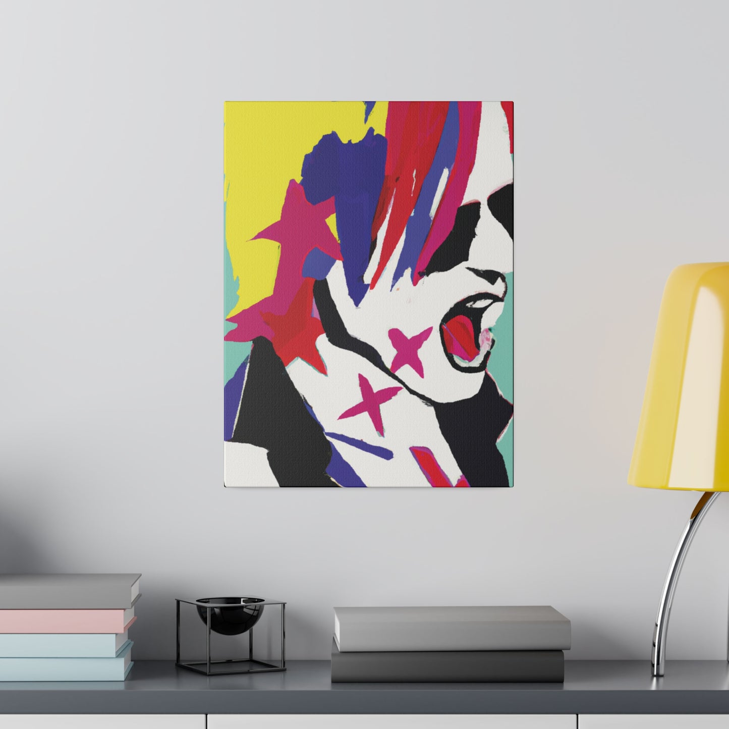 2548K - Rockstar Painting Print | Face | Abstract | Poster | Home Decor | Wall Art | Music Art | Canvas