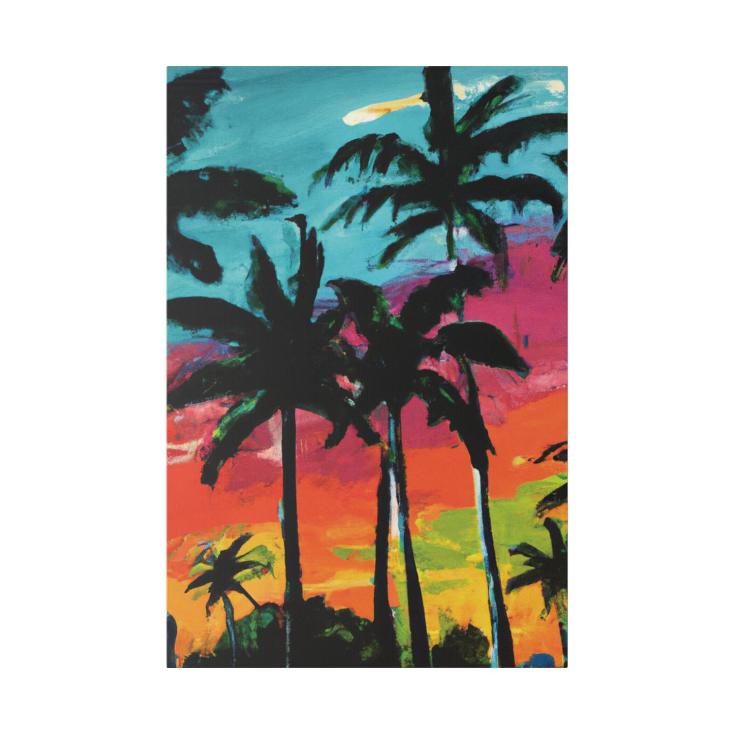 9761F - Miami Beach Sunset Painting Print | Miami | Beach | Sunset | Poster | Home Decor | Wall Art | Canvas