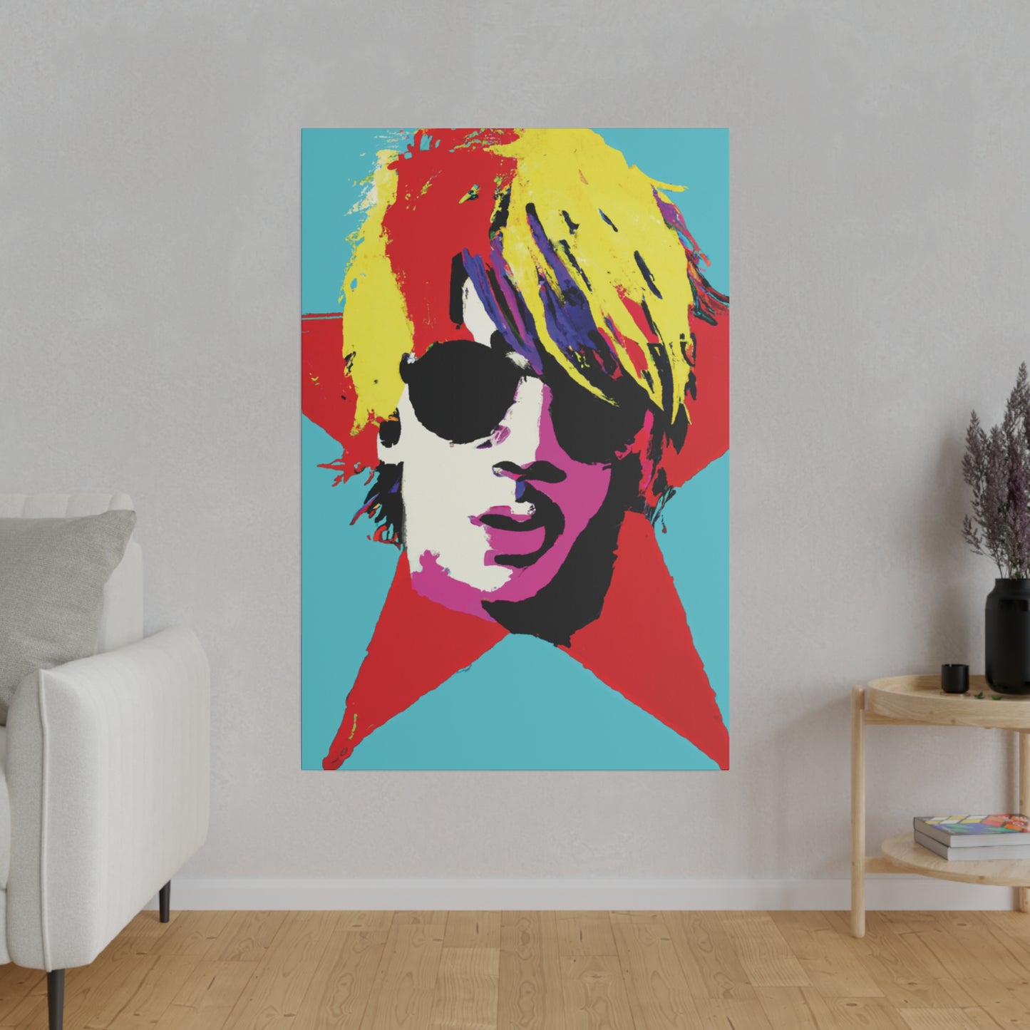 7442Q - Rockstar Painting Print | Face | Abstract | Poster | Home Decor | Wall Art | Music Art | Canvas