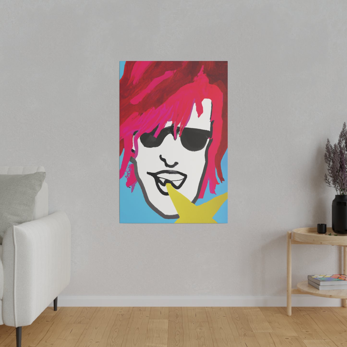 8342F - Rockstar Painting Print | Face | Abstract | Poster | Home Decor | Wall Art | Music Art | Canvas