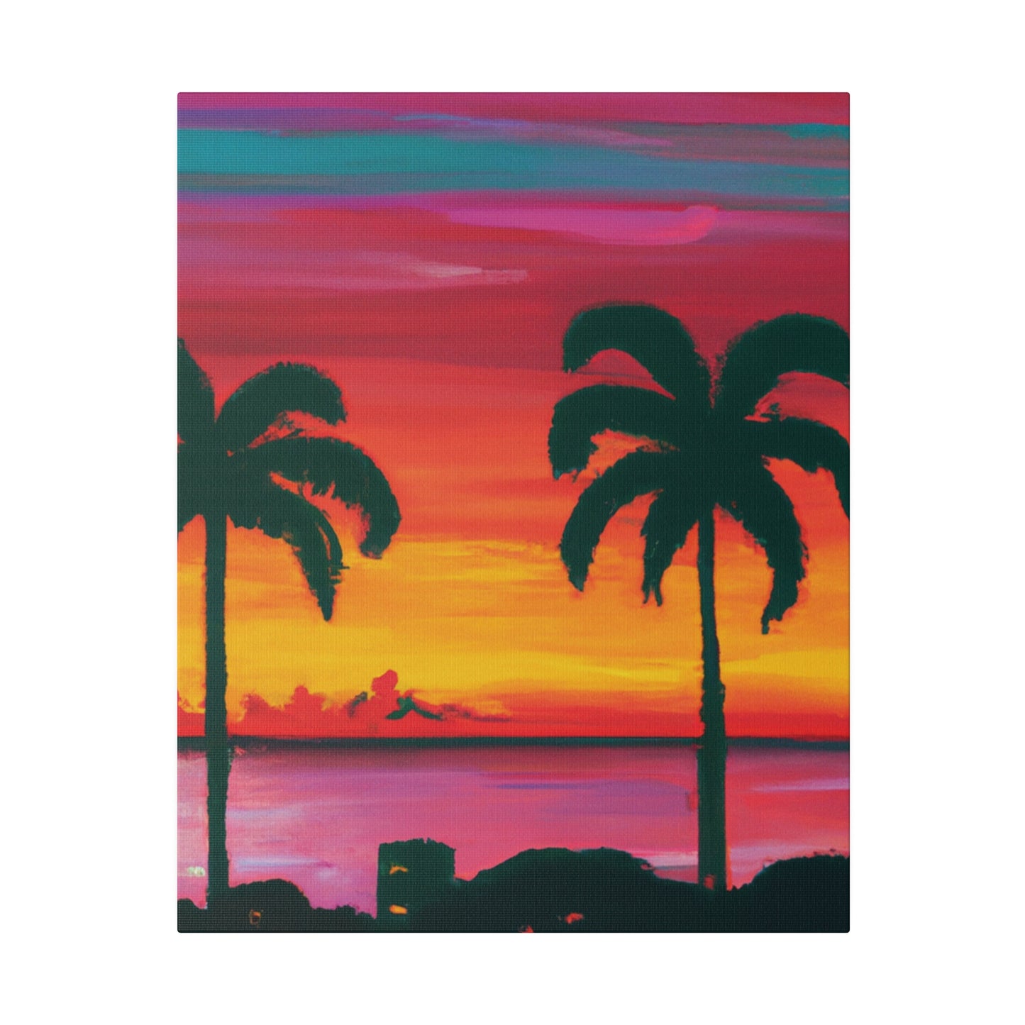 3275A - Miami Beach Sunset Painting Print | Miami | Beach | Sunset | Poster | Home Decor | Wall Art | Canvas