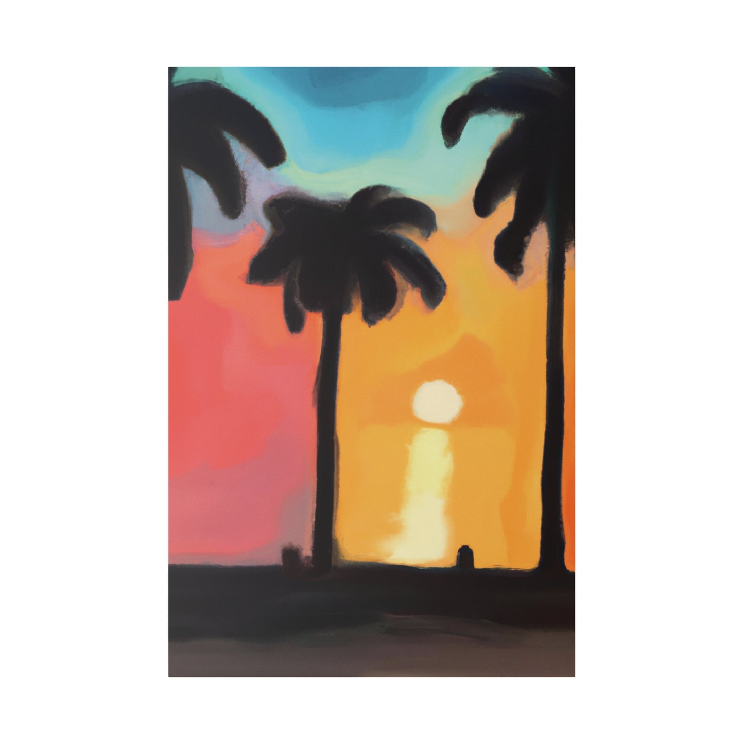 9529K - Miami Beach Sunset Painting Print | Miami | Beach | Sunset | Poster | Home Decor | Wall Art | Canvas