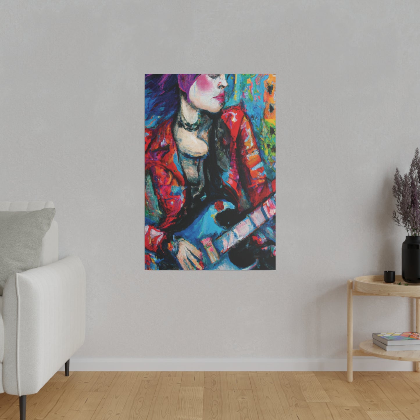 7551J - Rockstar Oil Painting Style Print | Poster | Home Decor | Wall Art | Music Art | Canvas