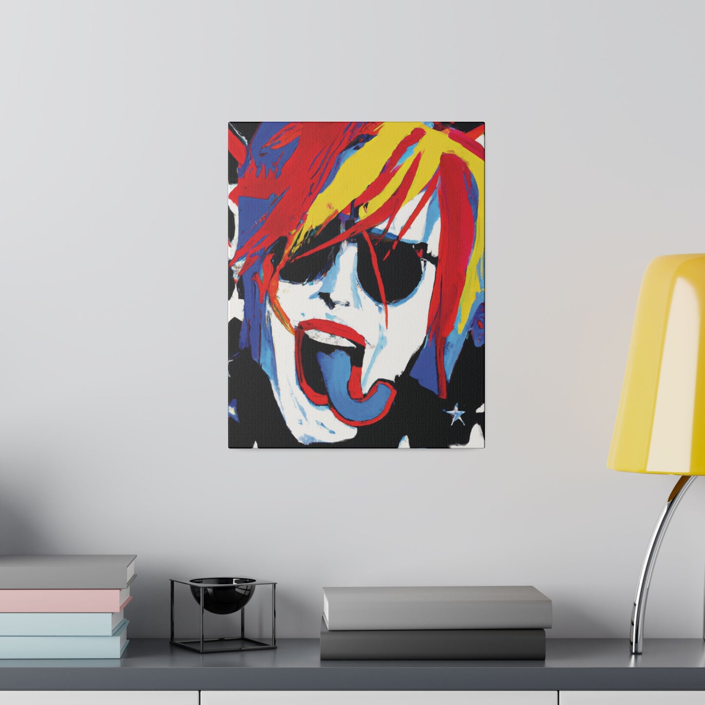 5376Y - Rockstar Painting Print | Face | Abstract | Poster | Home Decor | Wall Art | Music Art | Canvas