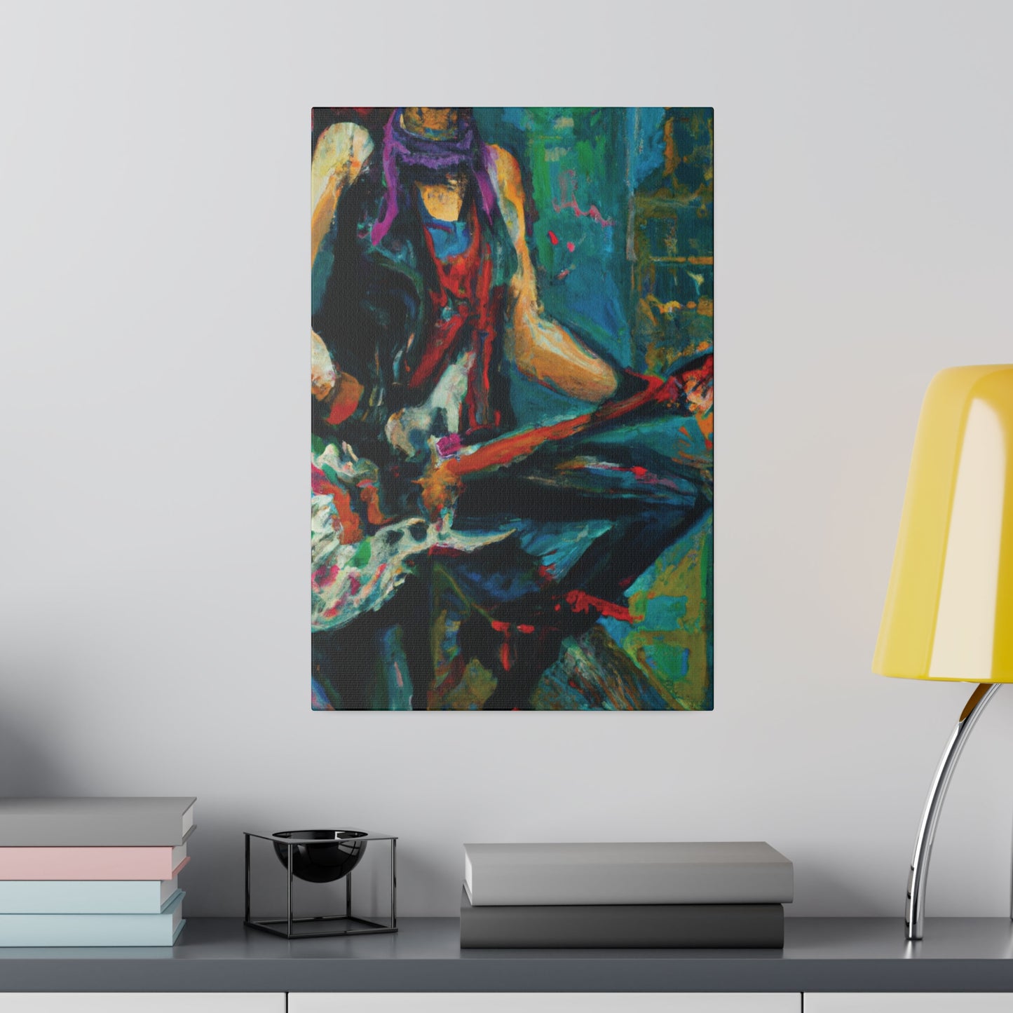 1163E - Rockstar Oil Painting Style Print | Poster | Home Decor | Wall Art | Music Art | Canvas