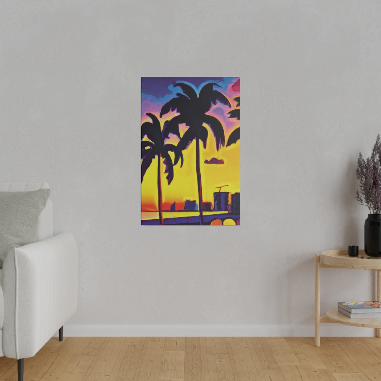 5674W - Miami Beach Sunset Painting Print | Miami | Beach | Sunset | Poster | Home Decor | Wall Art | Canvas