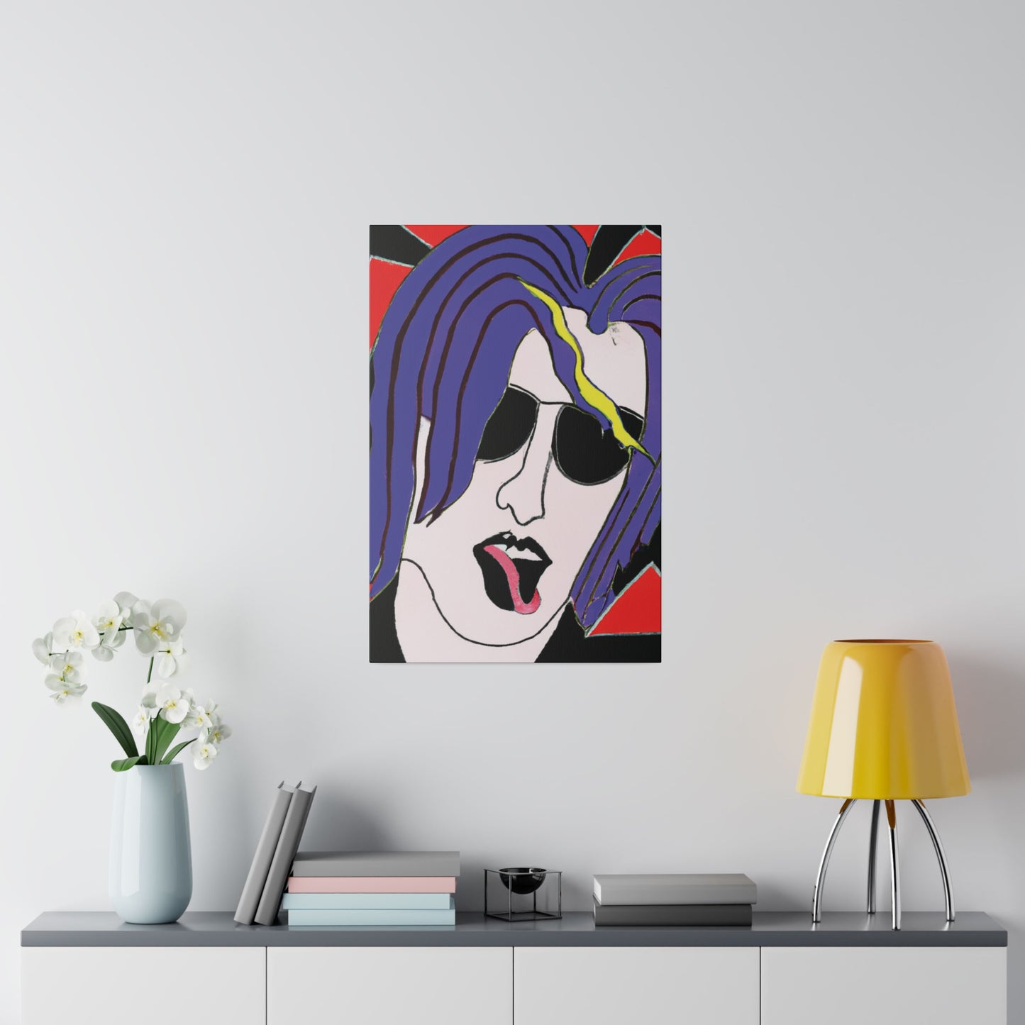 7258X - Rockstar Painting Print | Face | Abstract | Poster | Home Decor | Wall Art | Music Art | Canvas