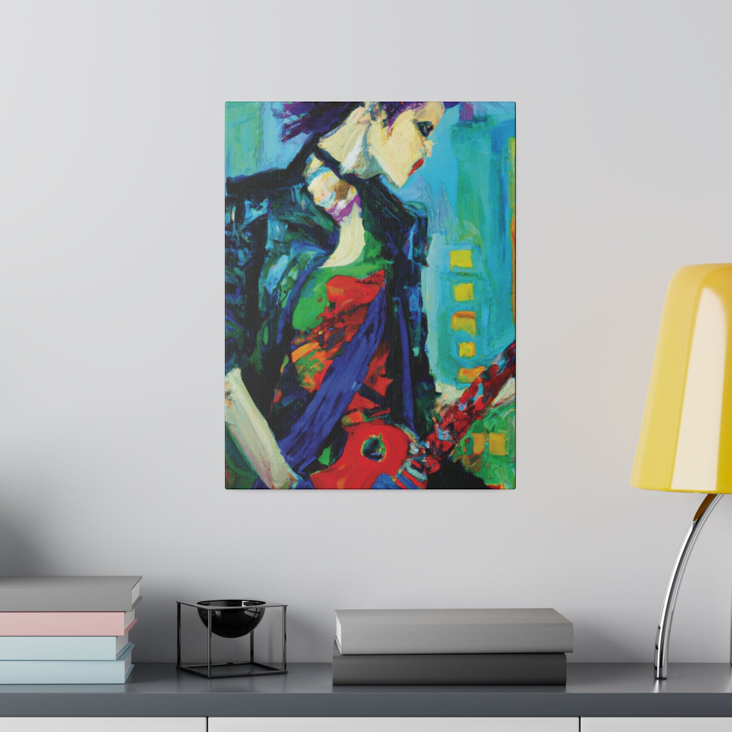 6756O - Rockstar Oil Painting Style Print | Poster | Home Decor | Wall Art | Music Art | Canvas