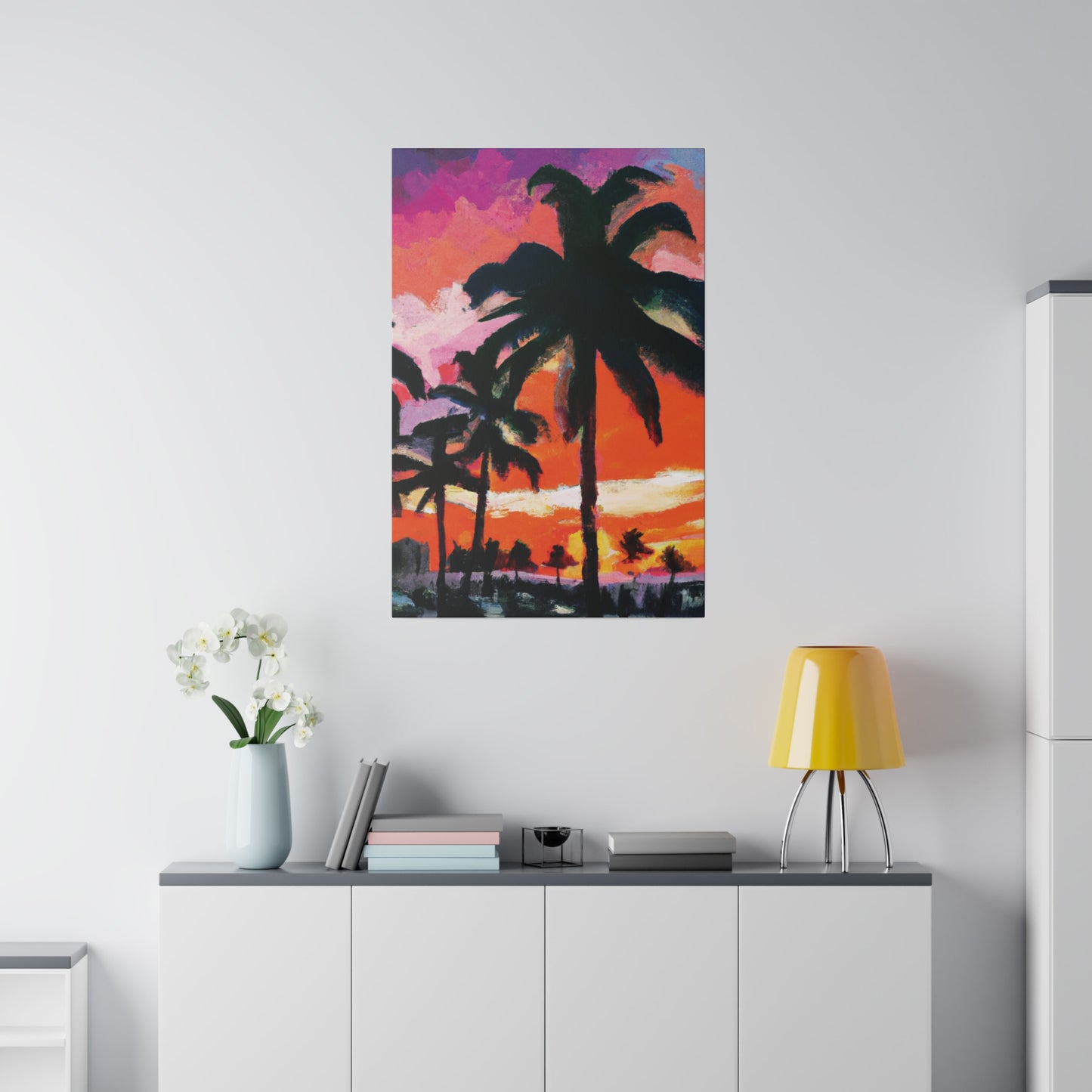 2734M - Miami Beach Sunset Painting Print | Miami | Beach | Sunset | Poster | Home Decor | Wall Art | Canvas