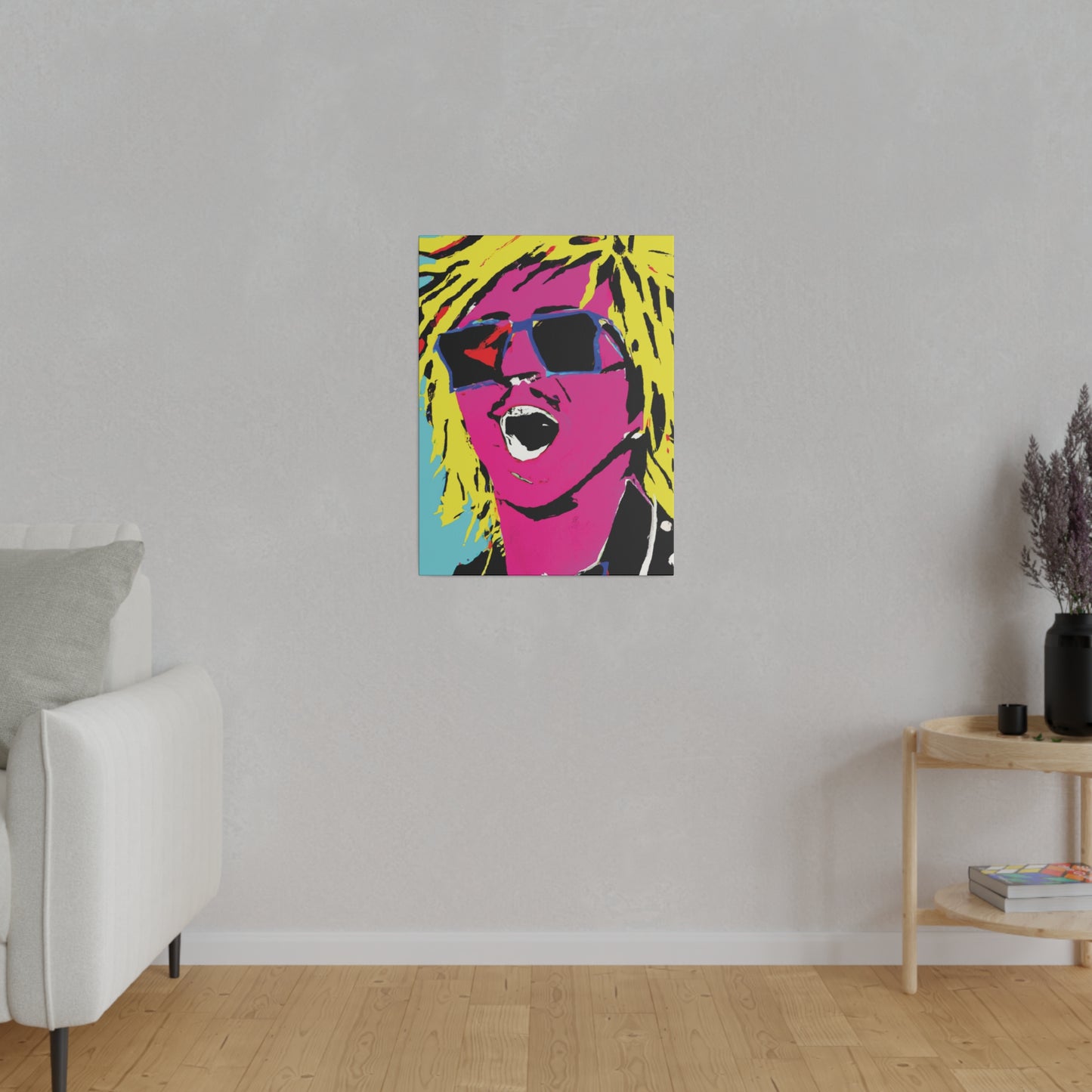 8376W - Rockstar Painting Print | Face | Abstract | Poster | Home Decor | Wall Art | Music Art | Canvas