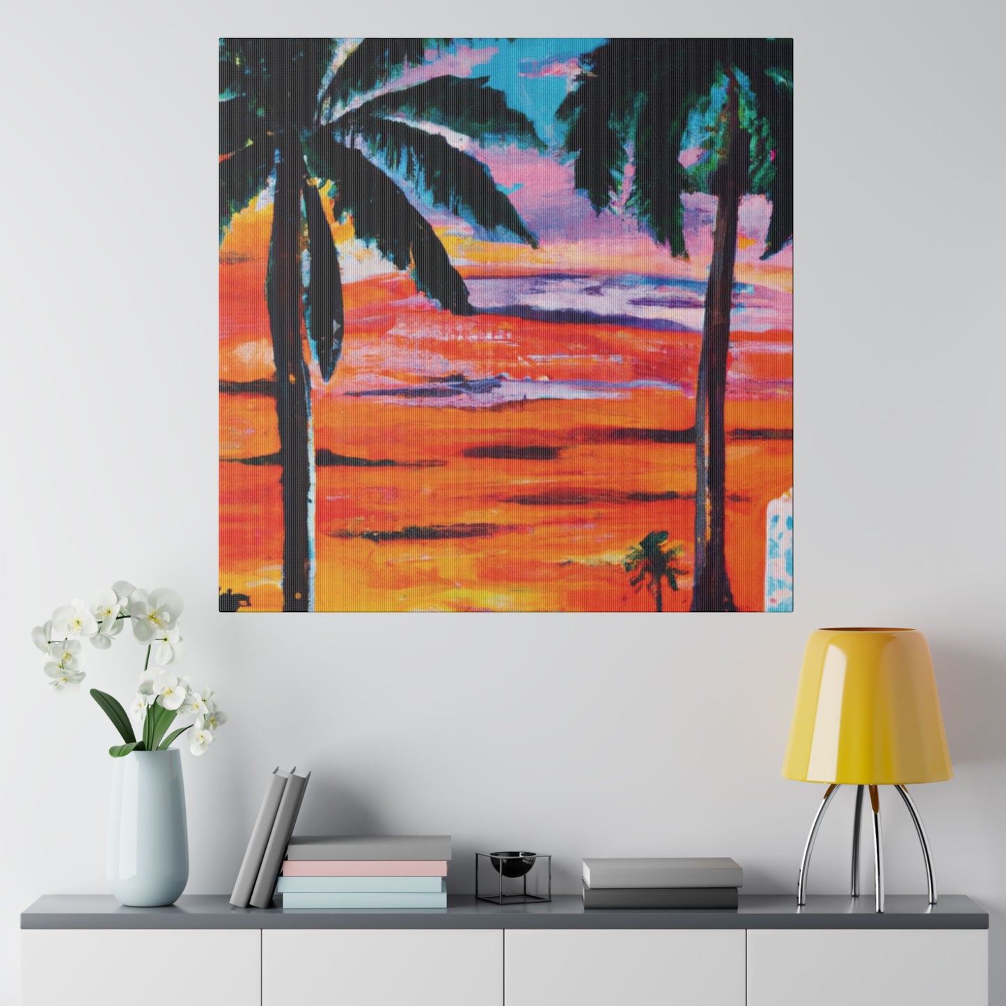 7358V - Miami Beach Sunset Painting Print | Miami | Beach | Sunset | Poster | Home Decor | Wall Art | Canvas