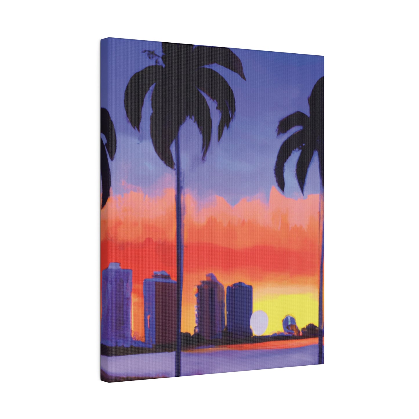 6829T - Miami Beach Sunset Painting Print | Miami | Beach | Sunset | Poster | Home Decor | Wall Art | Canvas