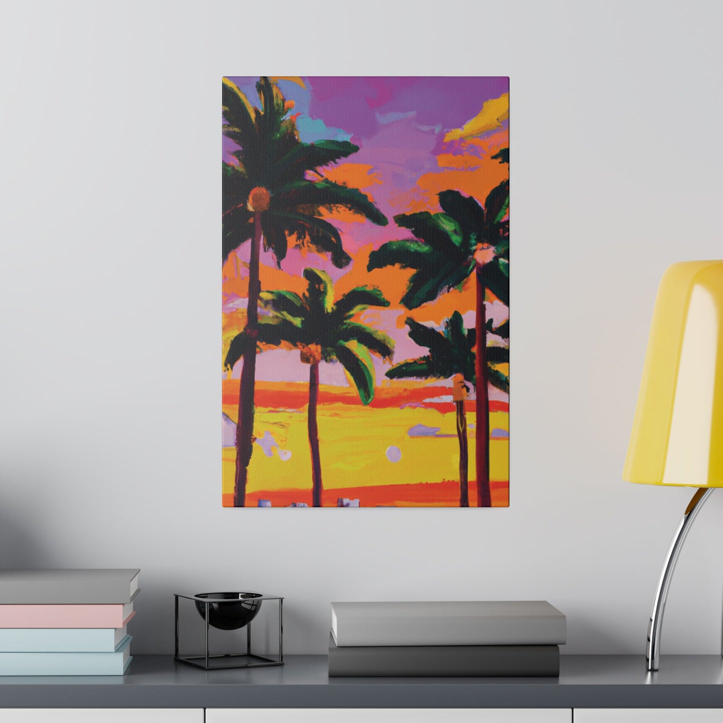 4389A - Miami Beach Sunset Painting Print | Miami | Beach | Sunset | Poster | Home Decor | Wall Art | Canvas