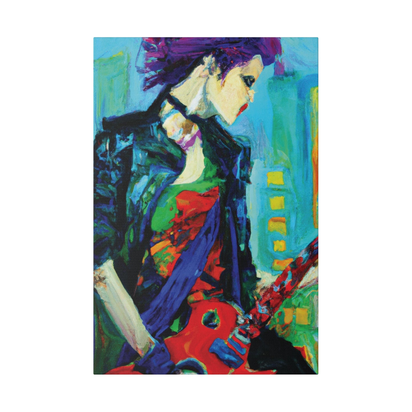 6756O - Rockstar Oil Painting Style Print | Poster | Home Decor | Wall Art | Music Art | Canvas