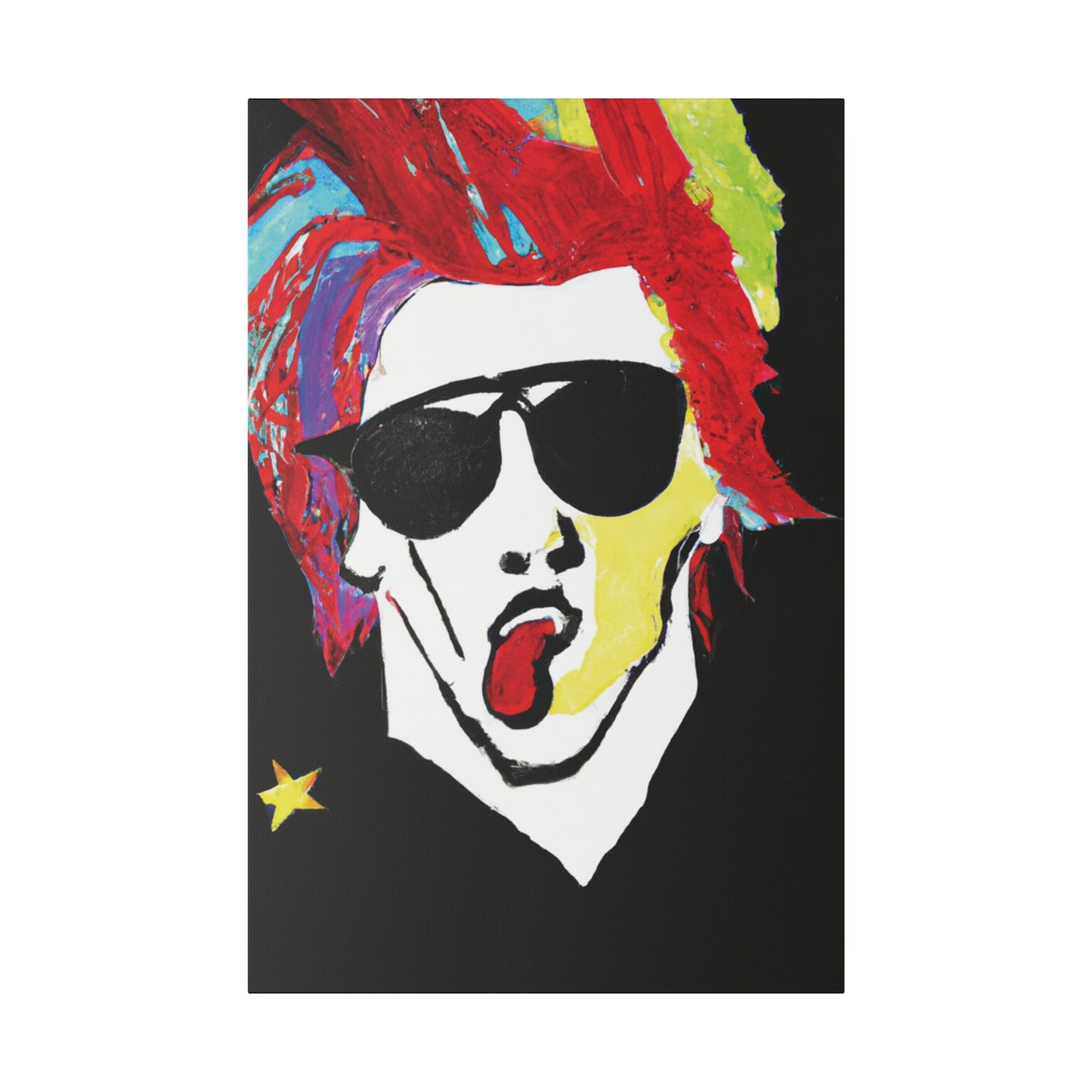 7799D - Rockstar Painting Print | Face | Abstract | Poster | Home Decor | Wall Art | Music Art | Canvas