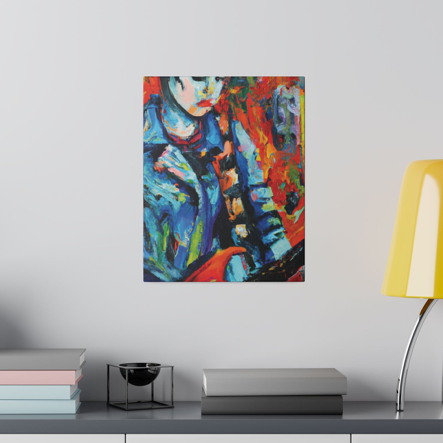 3759K - Rockstar Oil Painting Style Print | Poster | Home Decor | Wall Art | Music Art | Canvas