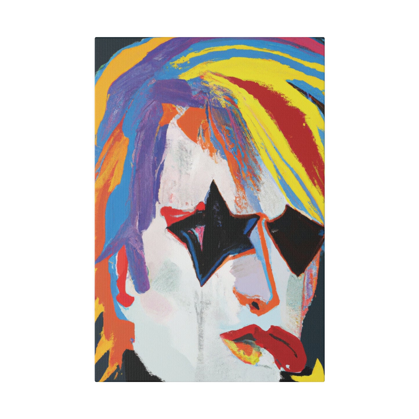 5673A - Rockstar Painting Print | Face | Abstract | Poster | Home Decor | Wall Art | Music Art | Canvas