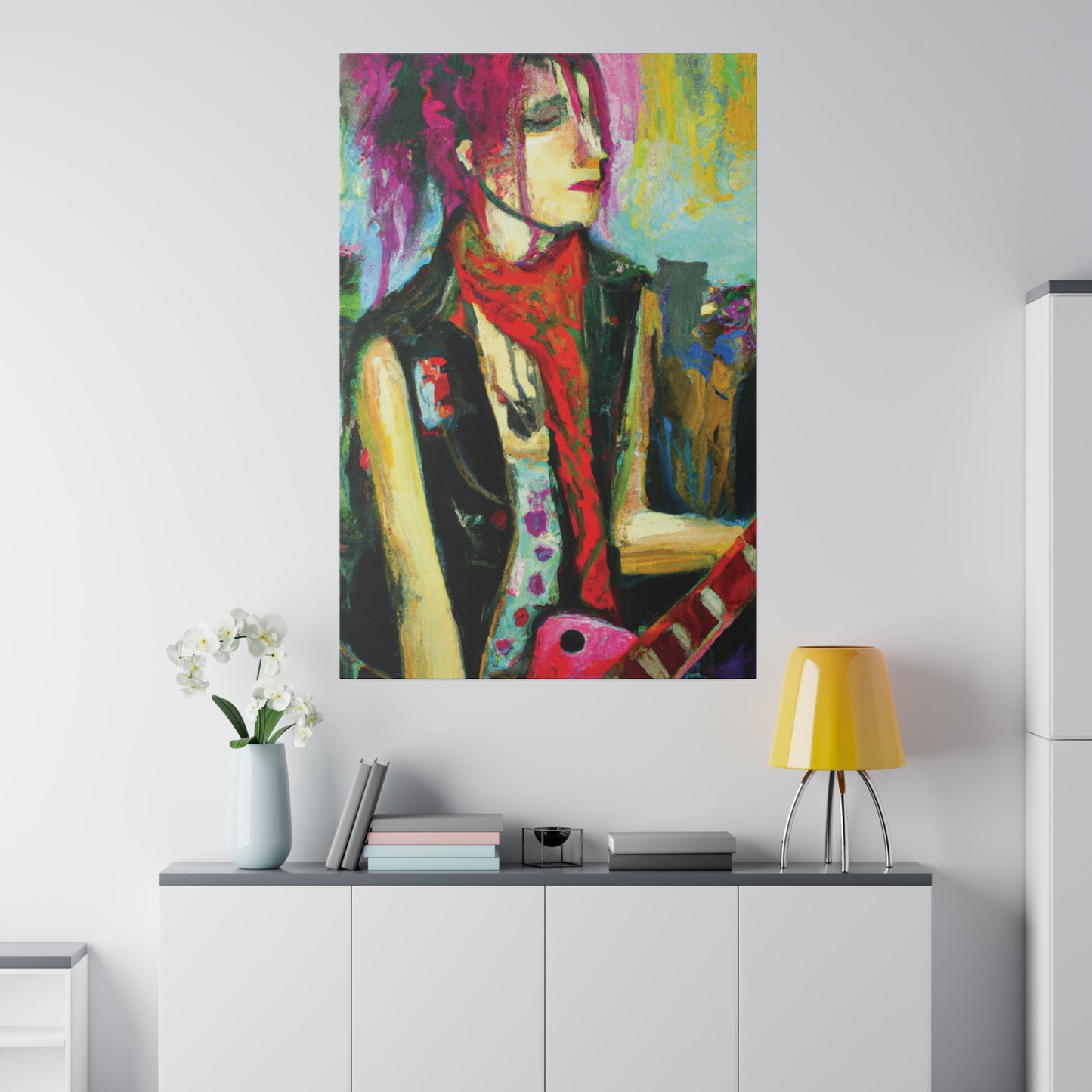 9141P - Rockstar Oil Painting Style Print | Poster | Home Decor | Wall Art | Music Art | Canvas