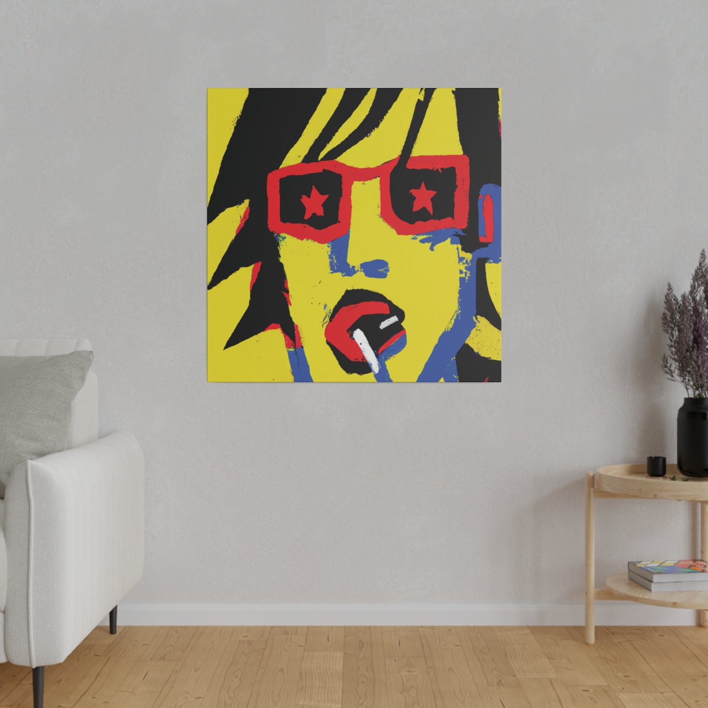 4745B - Rockstar Painting Print | Face | Abstract | Poster | Home Decor | Wall Art | Music Art | Canvas