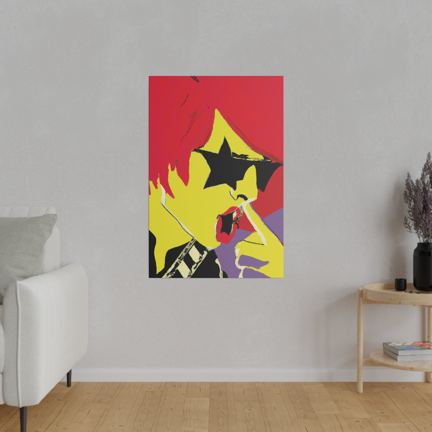 7485G - Rockstar Painting Print | Face | Abstract | Poster | Home Decor | Wall Art | Music Art | Canvas