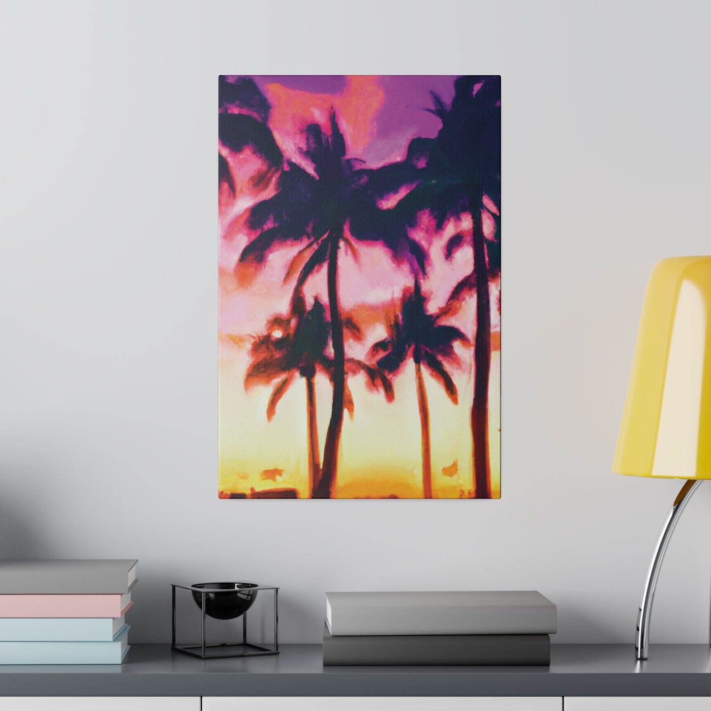 7266A - Miami Beach Sunset Painting Print | Miami | Beach | Sunset | Poster | Home Decor | Wall Art | Canvas