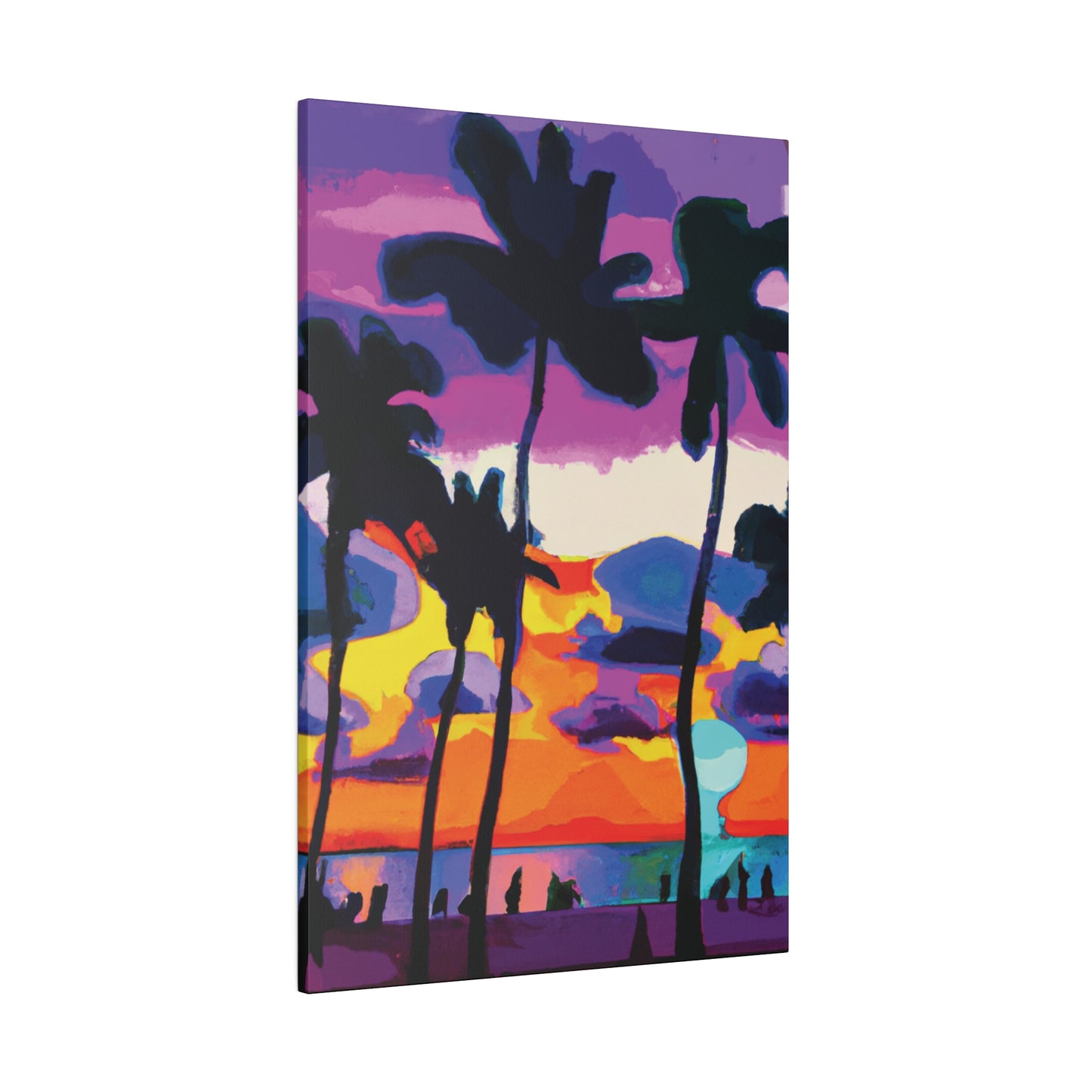 7455H - Miami Beach Sunset Painting Print | Miami | Beach | Sunset | Poster | Home Decor | Wall Art | Canvas