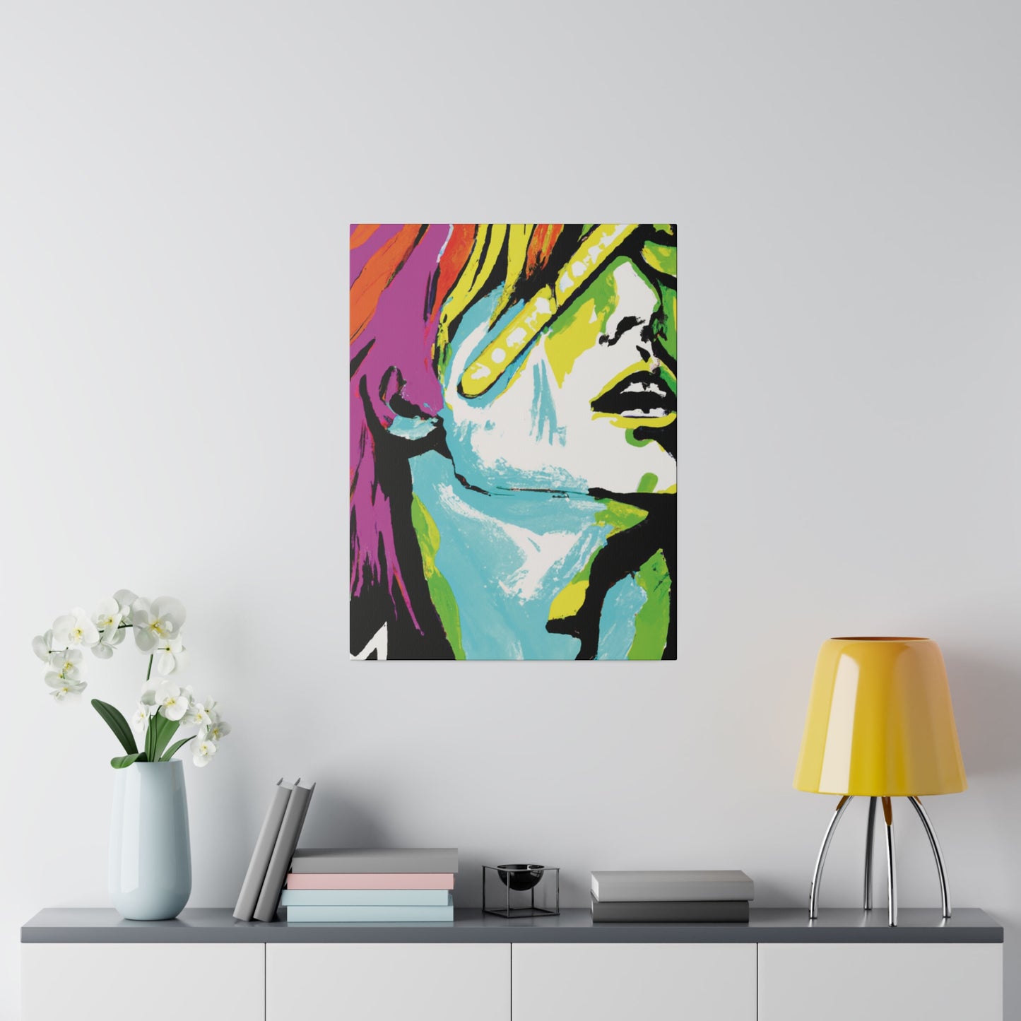 2120E - Rockstar Painting Print | Face | Abstract | Poster | Home Decor | Wall Art | Music Art | Canvas