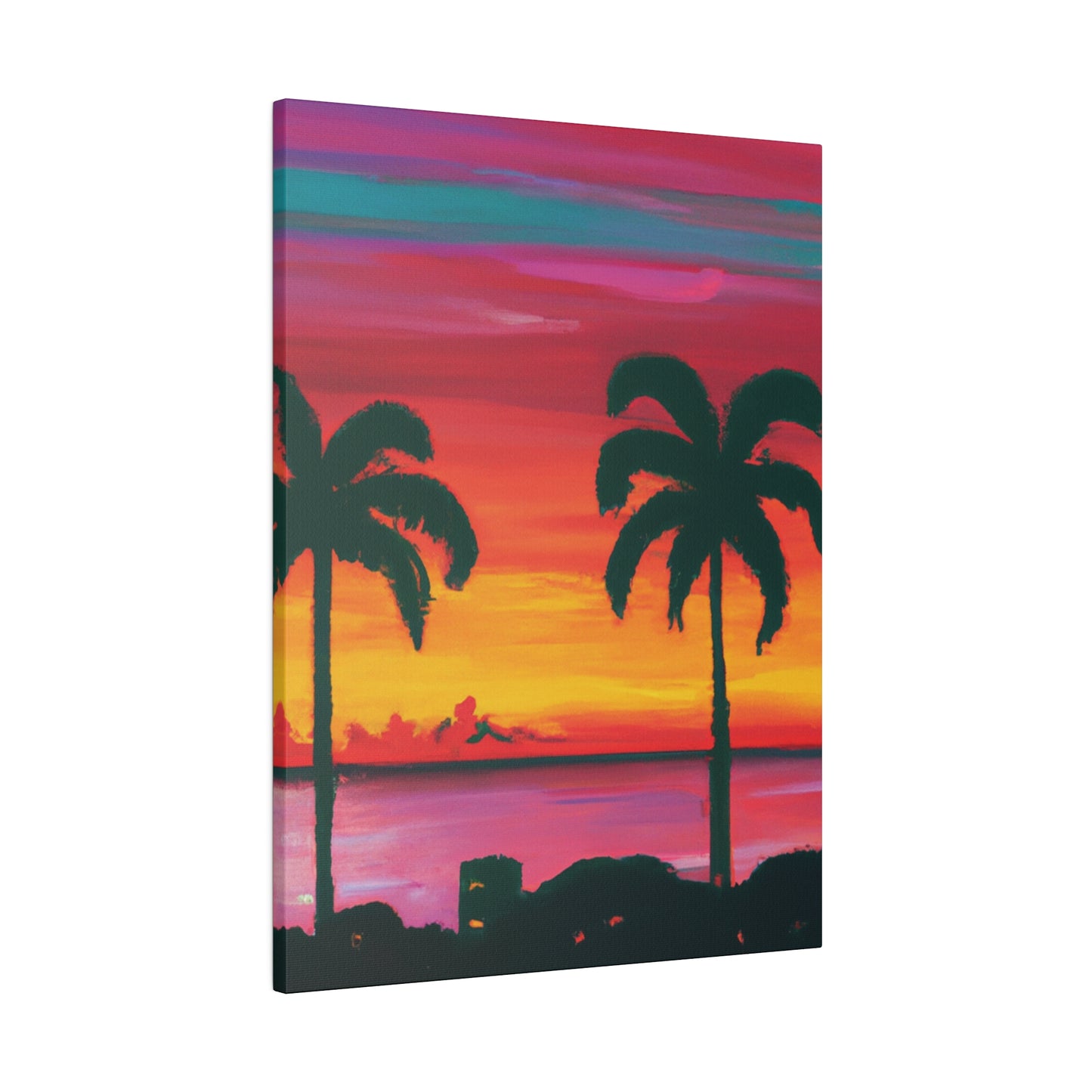 3275A - Miami Beach Sunset Painting Print | Miami | Beach | Sunset | Poster | Home Decor | Wall Art | Canvas