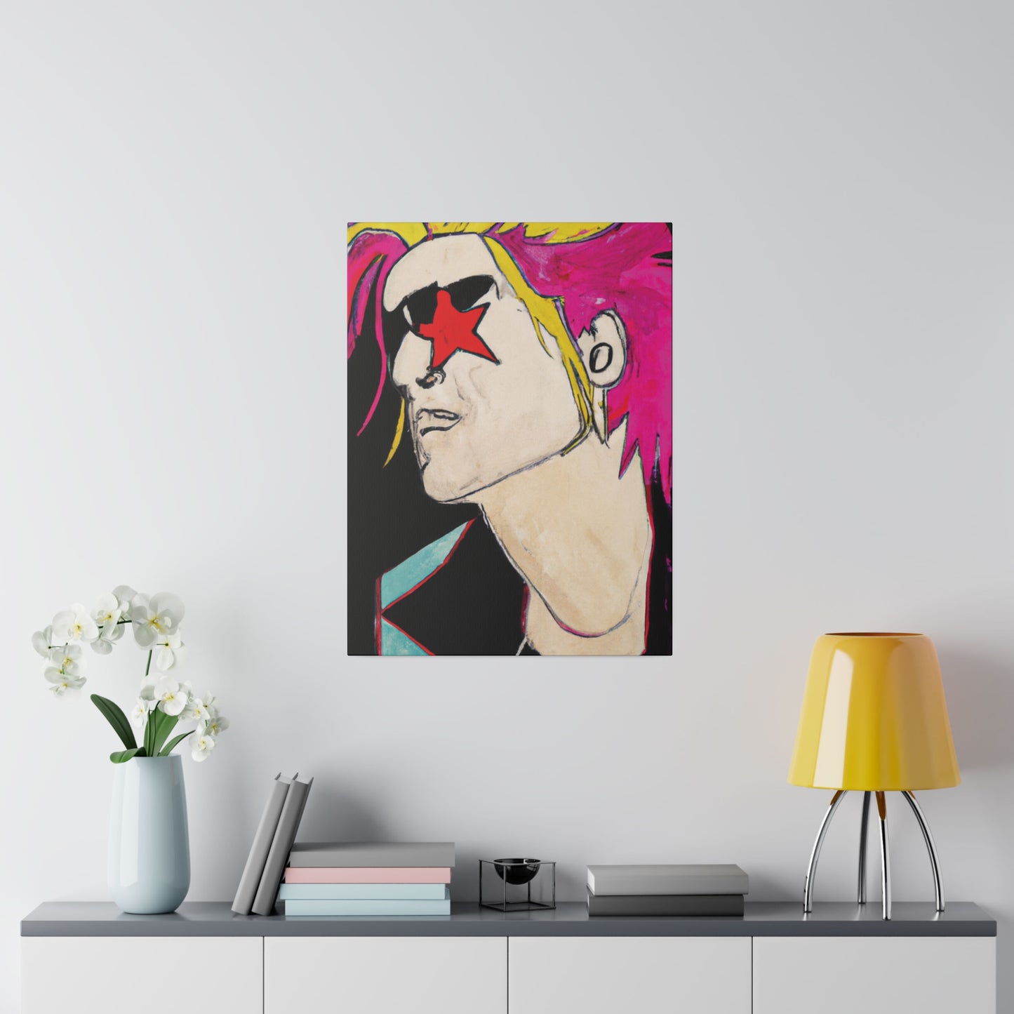 1845V - Rockstar Painting Print | Face | Abstract | Poster | Home Decor | Wall Art | Music Art | Canvas