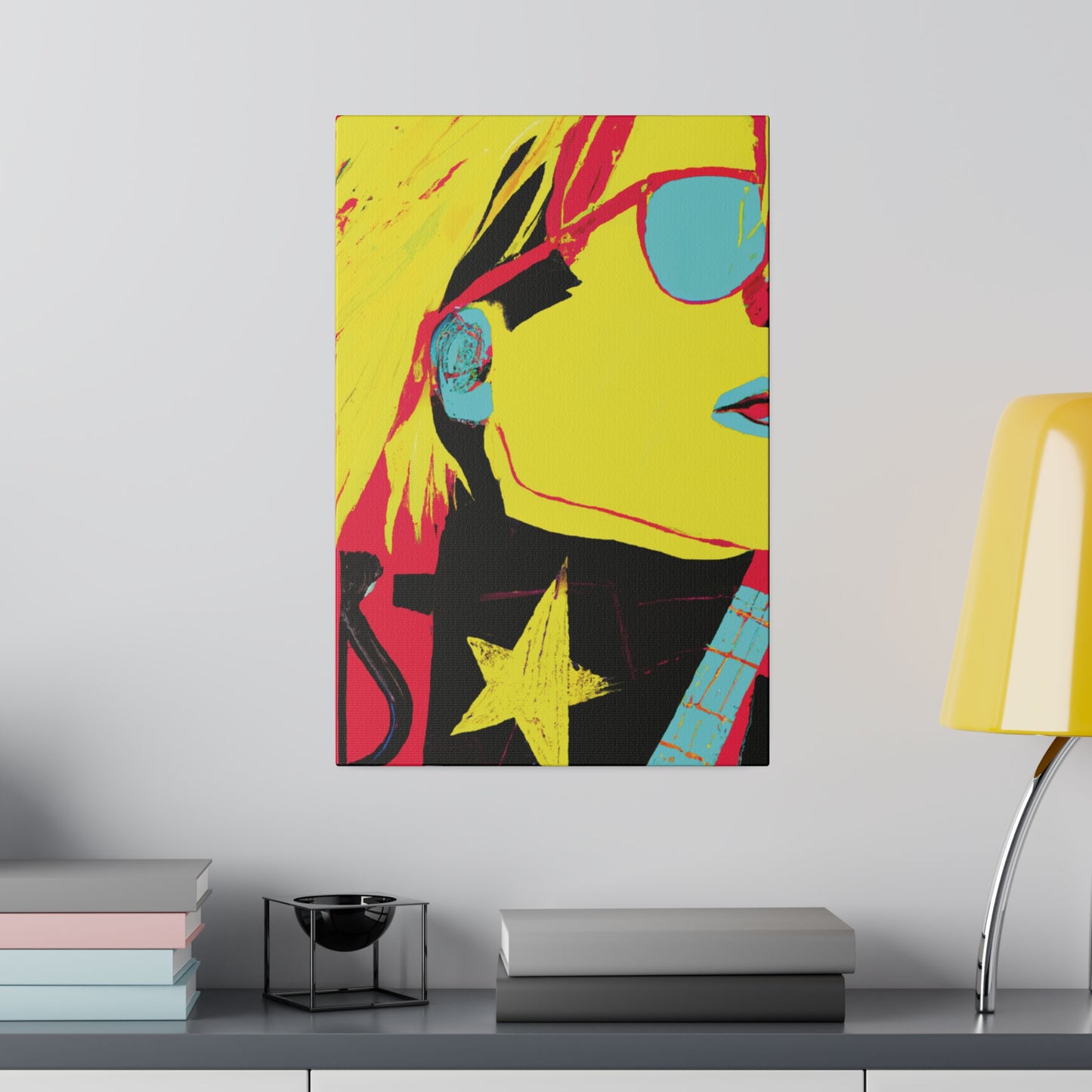 4925Q - Rockstar Painting Print | Face | Abstract | Poster | Home Decor | Wall Art | Music Art | Canvas