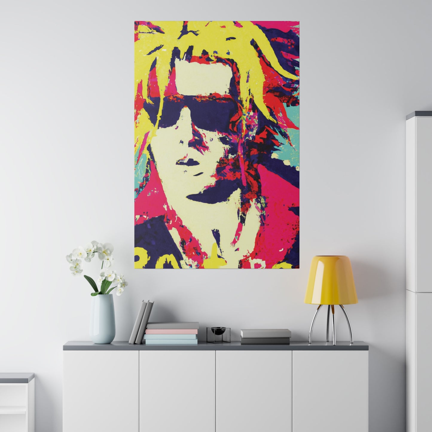 8674W - Rockstar Painting Print | Face | Abstract | Poster | Home Decor | Wall Art | Music Art | Canvas