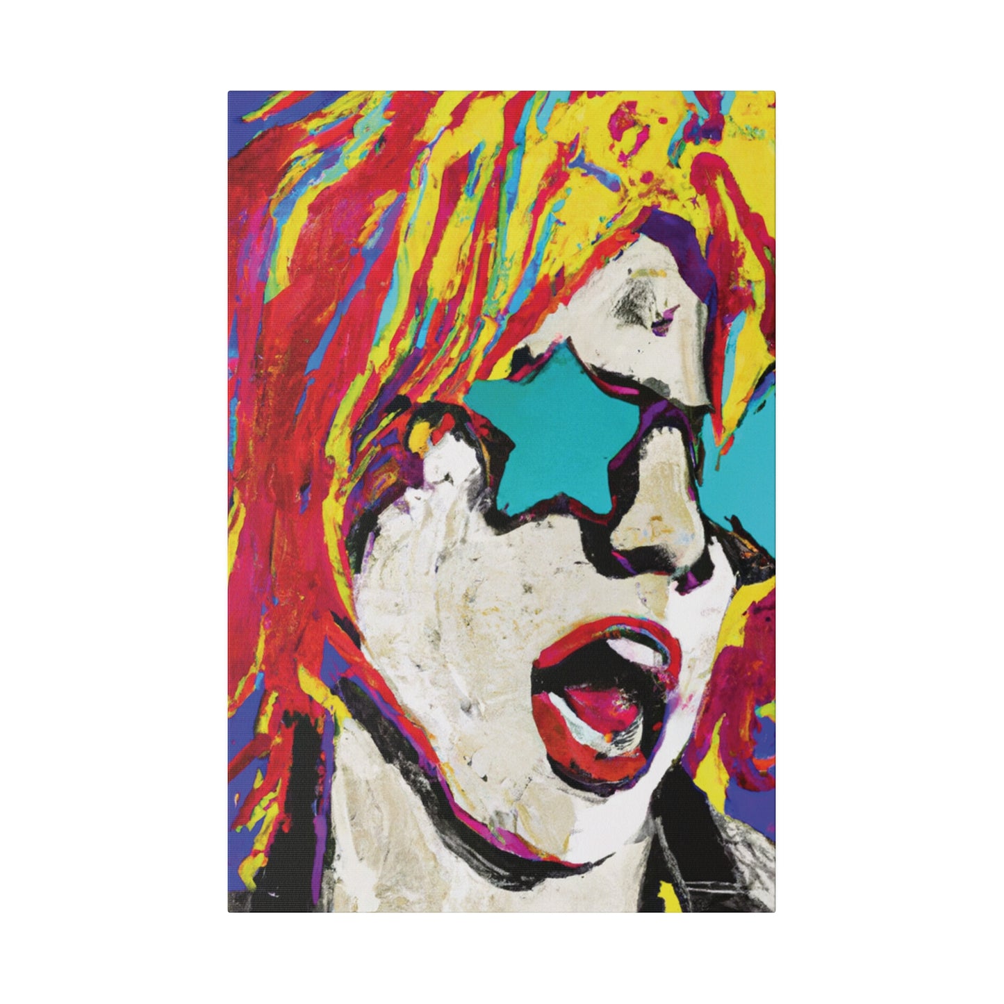 8876G - Rockstar Painting Print | Face | Abstract | Poster | Home Decor | Wall Art | Music Art | Canvas