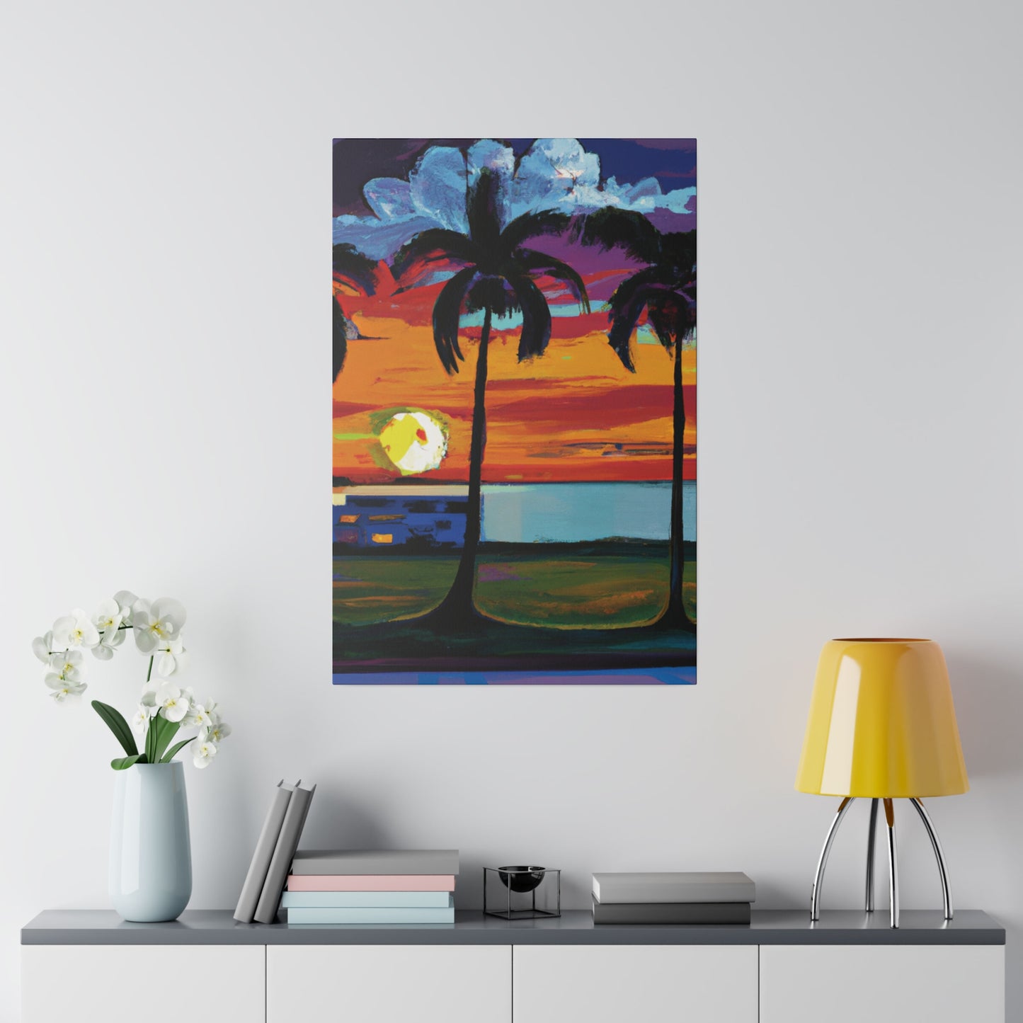 1676M - Miami Beach Sunset Painting Print | Miami | Beach | Sunset | Poster | Home Decor | Wall Art | Canvas