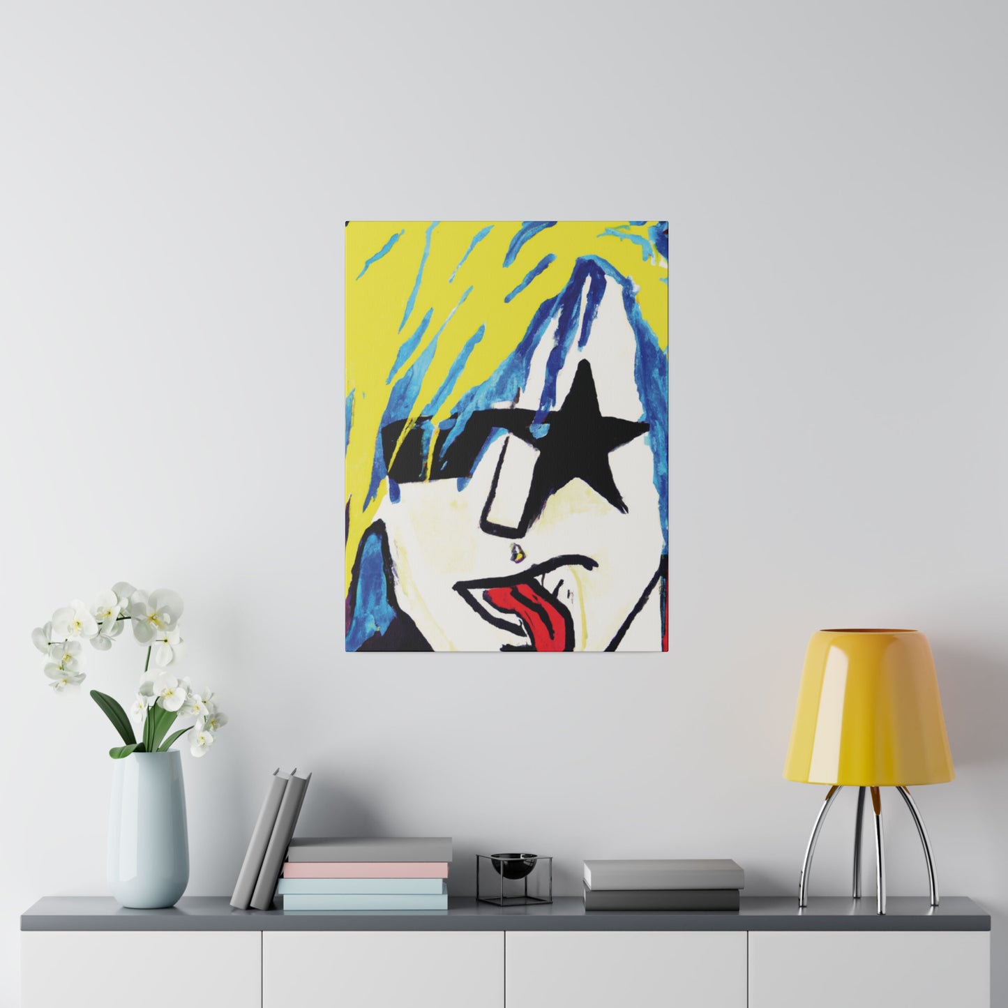 8584V - Rockstar Painting Print | Face | Abstract | Poster | Home Decor | Wall Art | Music Art | Canvas