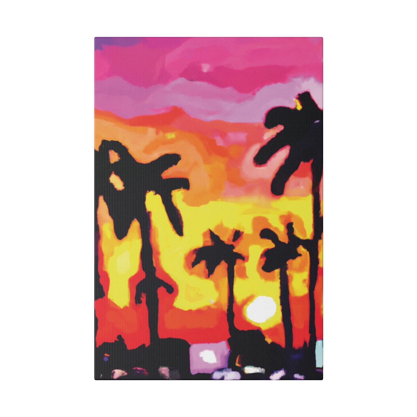 7893K - Miami Beach Sunset Painting Print | Miami | Beach | Sunset | Poster | Home Decor | Wall Art | Canvas