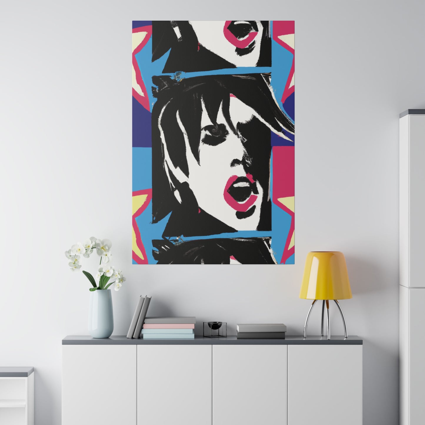 6431Q - Rockstar Painting Print | Face | Abstract | Poster | Home Decor | Wall Art | Music Art | Canvas