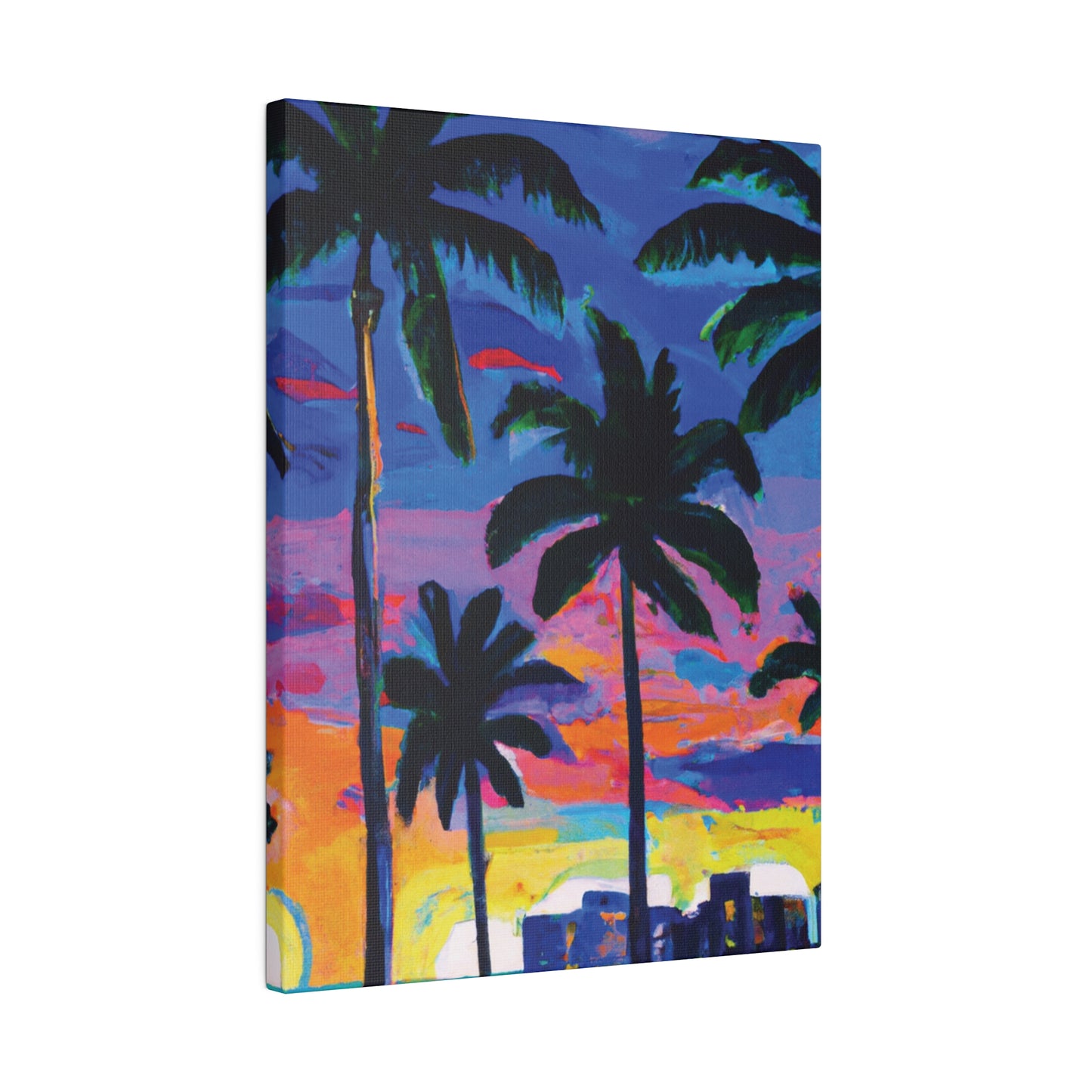 4621L - Miami Beach Sunset Painting Print | Miami | Beach | Sunset | Poster | Home Decor | Wall Art | Canvas