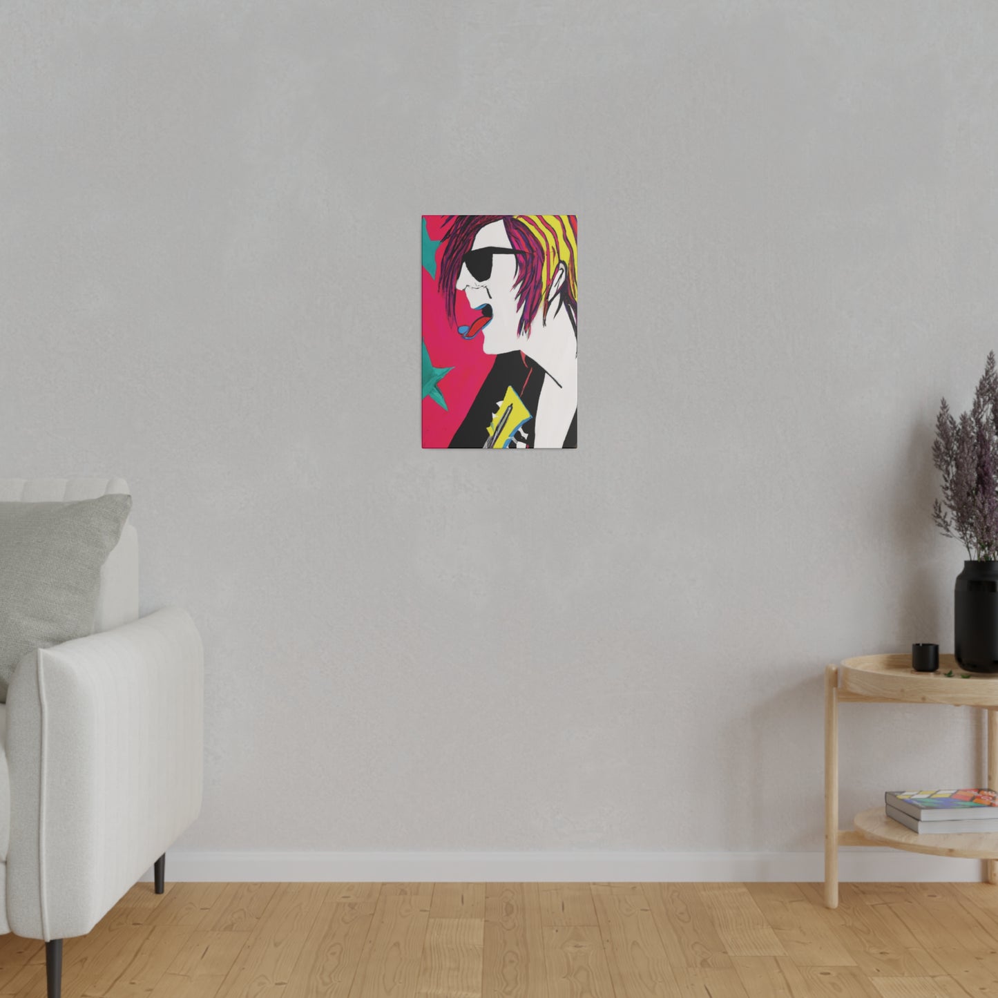 4447P - Rockstar Painting Print | Face | Abstract | Poster | Home Decor | Wall Art | Music Art | Canvas