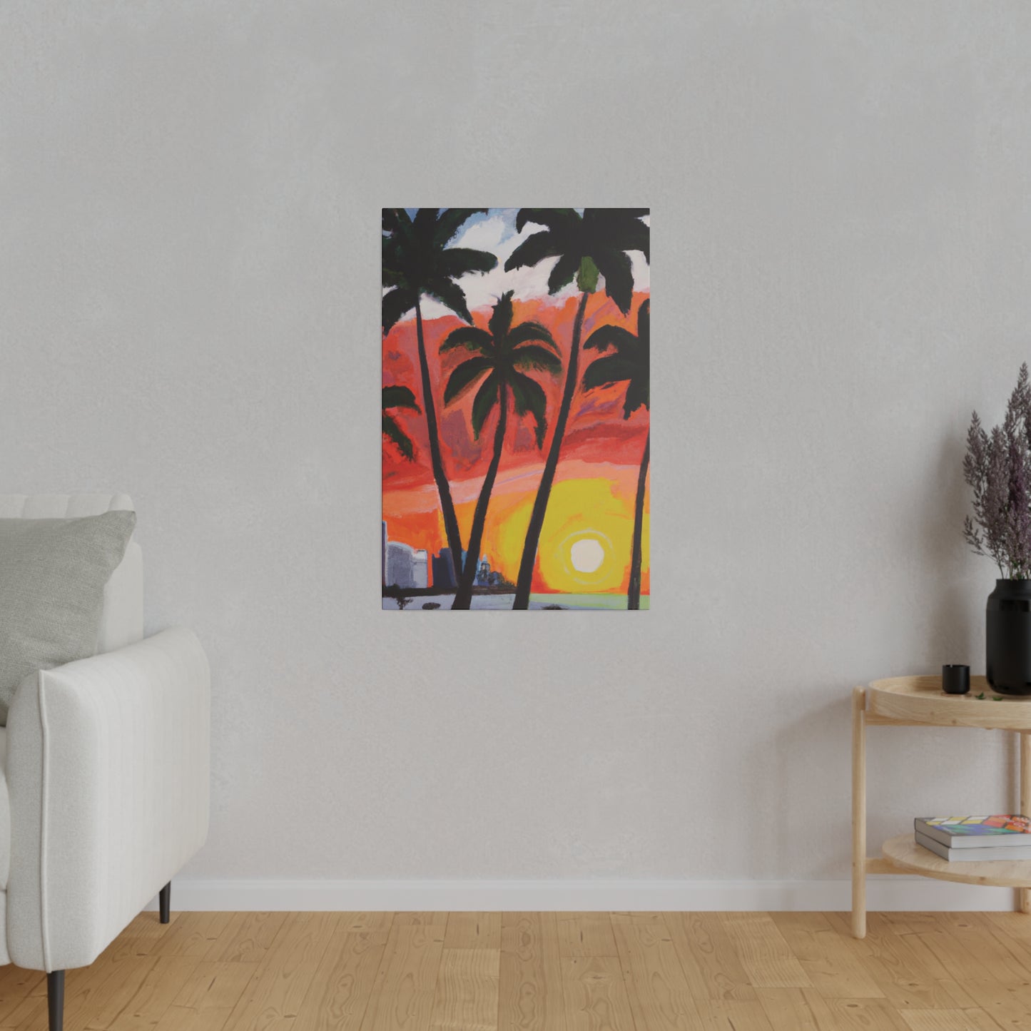 3556V - Miami Beach Sunset Painting Print | Miami | Beach | Sunset | Poster | Home Decor | Wall Art | Canvas