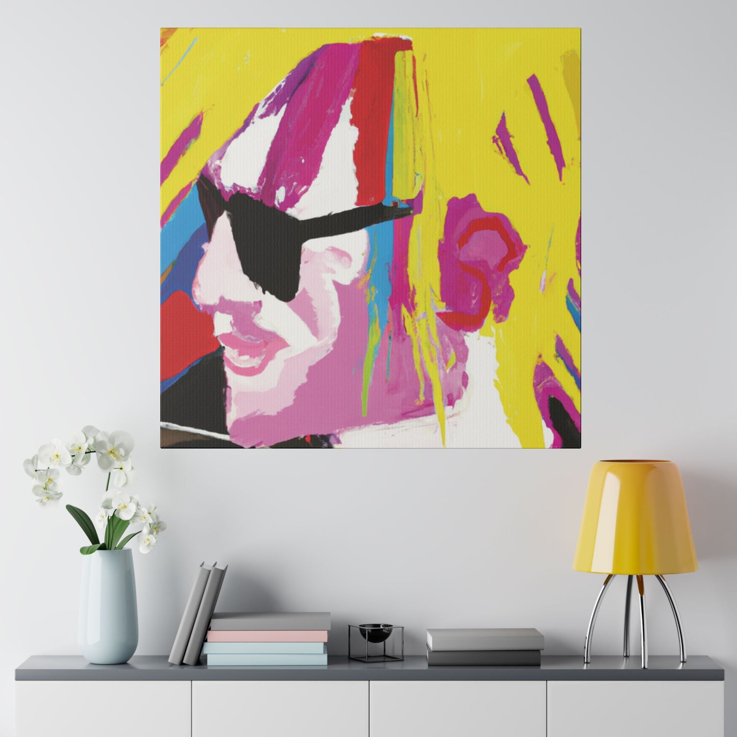 2694Y - Rockstar Painting Print | Face | Abstract | Poster | Home Decor | Wall Art | Music Art | Canvas