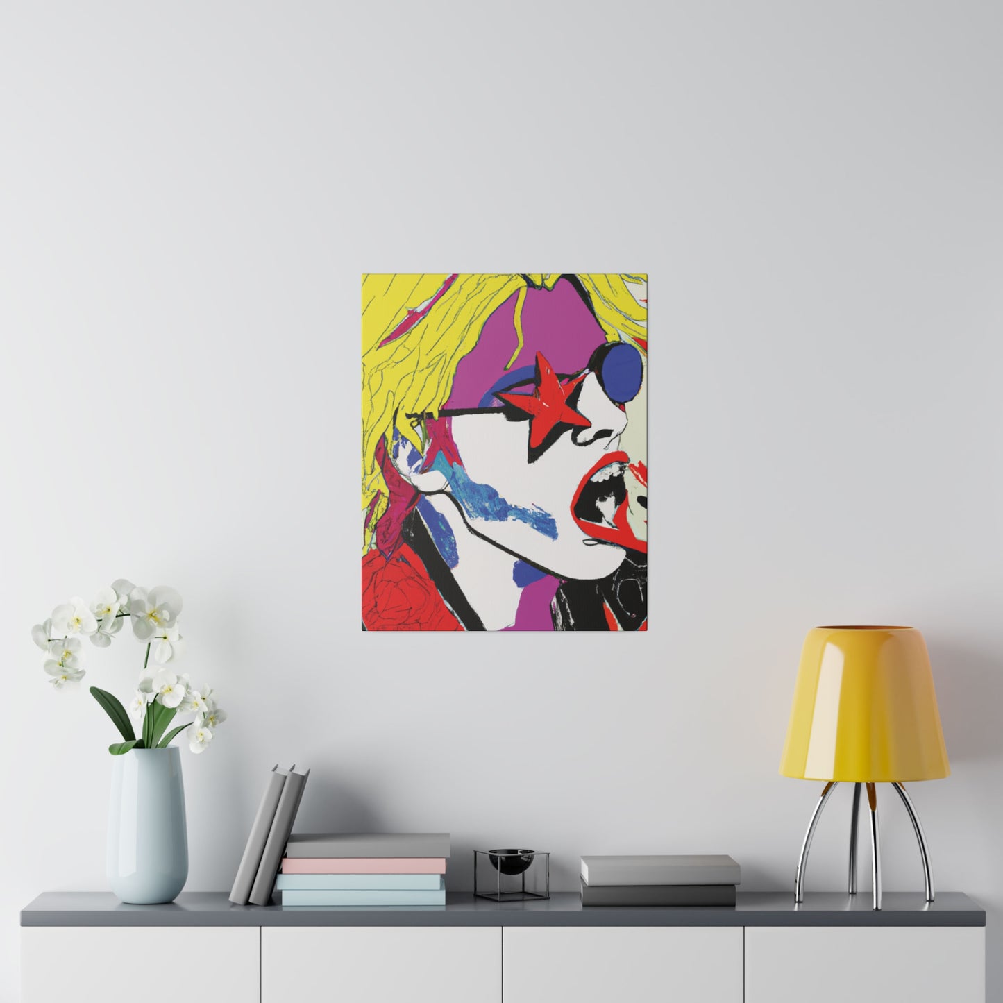 7531H - Rockstar Painting Print | Face | Abstract | Poster | Home Decor | Wall Art | Music Art | Canvas