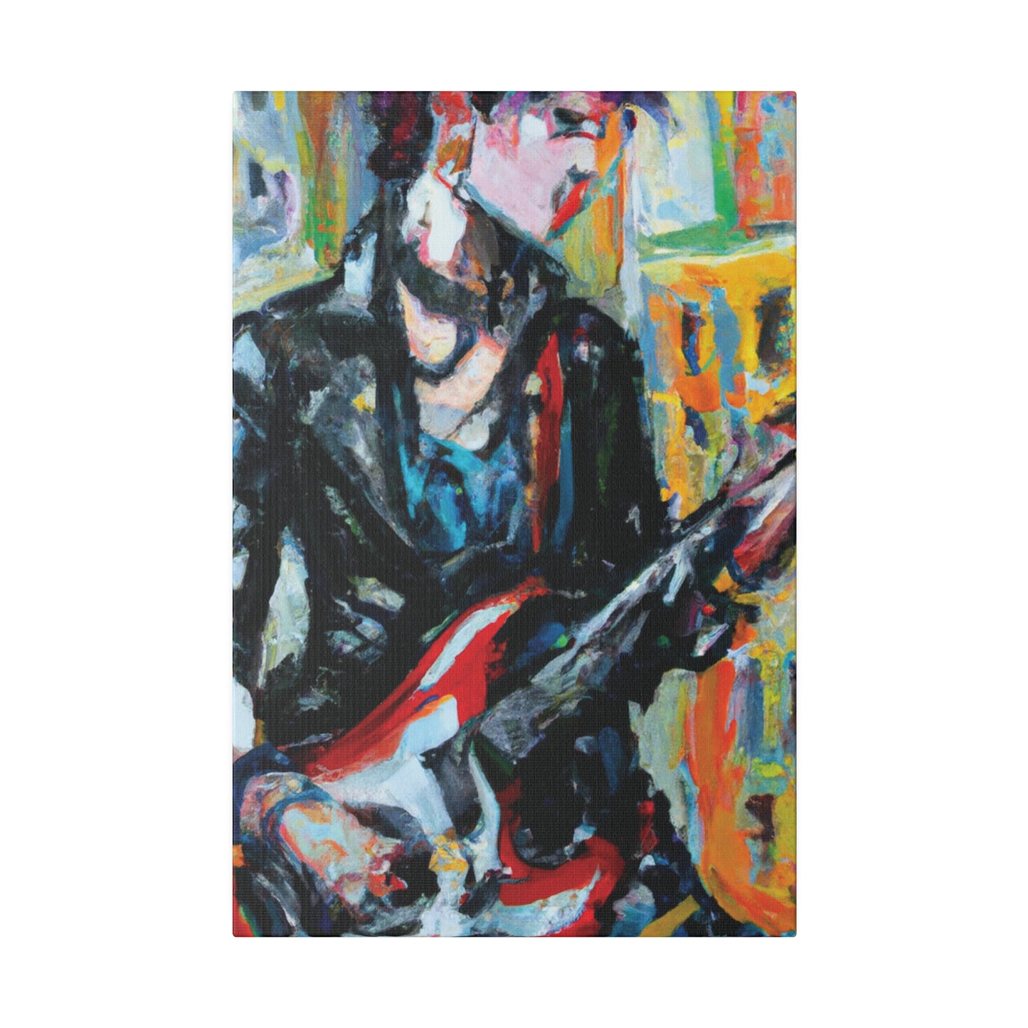 9646Q - Rockstar Oil Painting Style Print | Poster | Home Decor | Wall Art | Music Art | Canvas