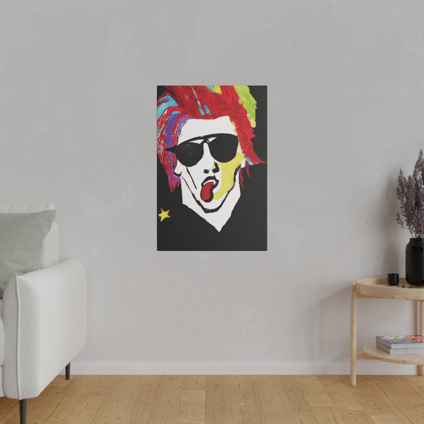 7799D - Rockstar Painting Print | Face | Abstract | Poster | Home Decor | Wall Art | Music Art | Canvas