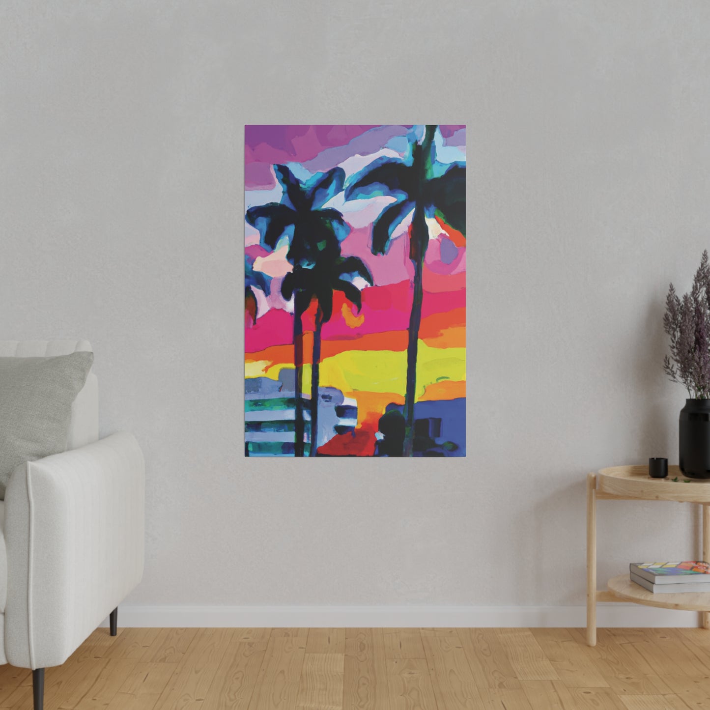 9342C - Miami Beach Sunset Painting Print | Miami | Beach | Sunset | Poster | Home Decor | Wall Art | Canvas